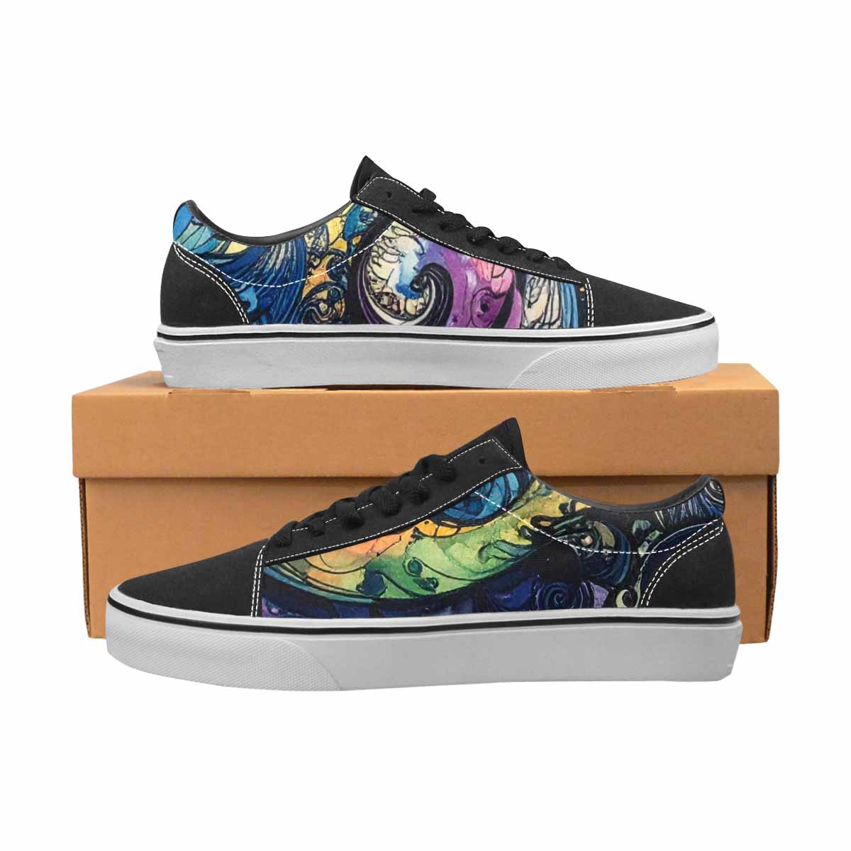 WOMEN'S Tie Lace-Up Canvas Vivid Custom Sneakers