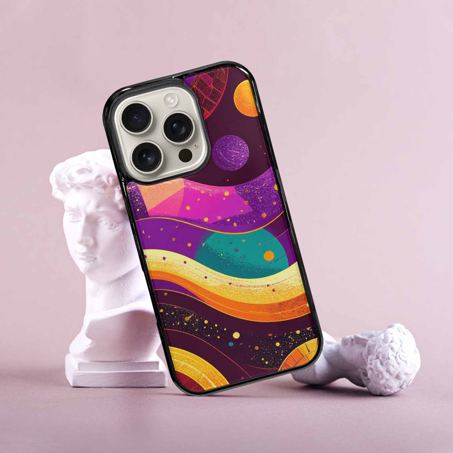 iPhone 16 Pro Case — 1970s Disco Art Pattern, Custom Print Case Cover
