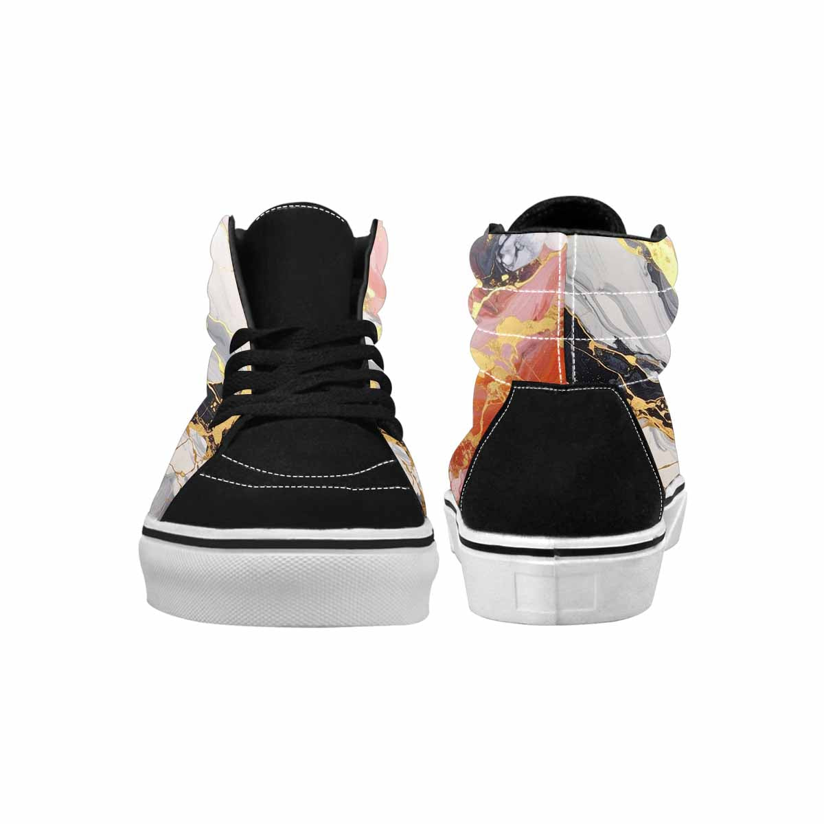 WOMEN'S Marble High Top Canvas Original Design Vivid Custom Streetwear Shoes