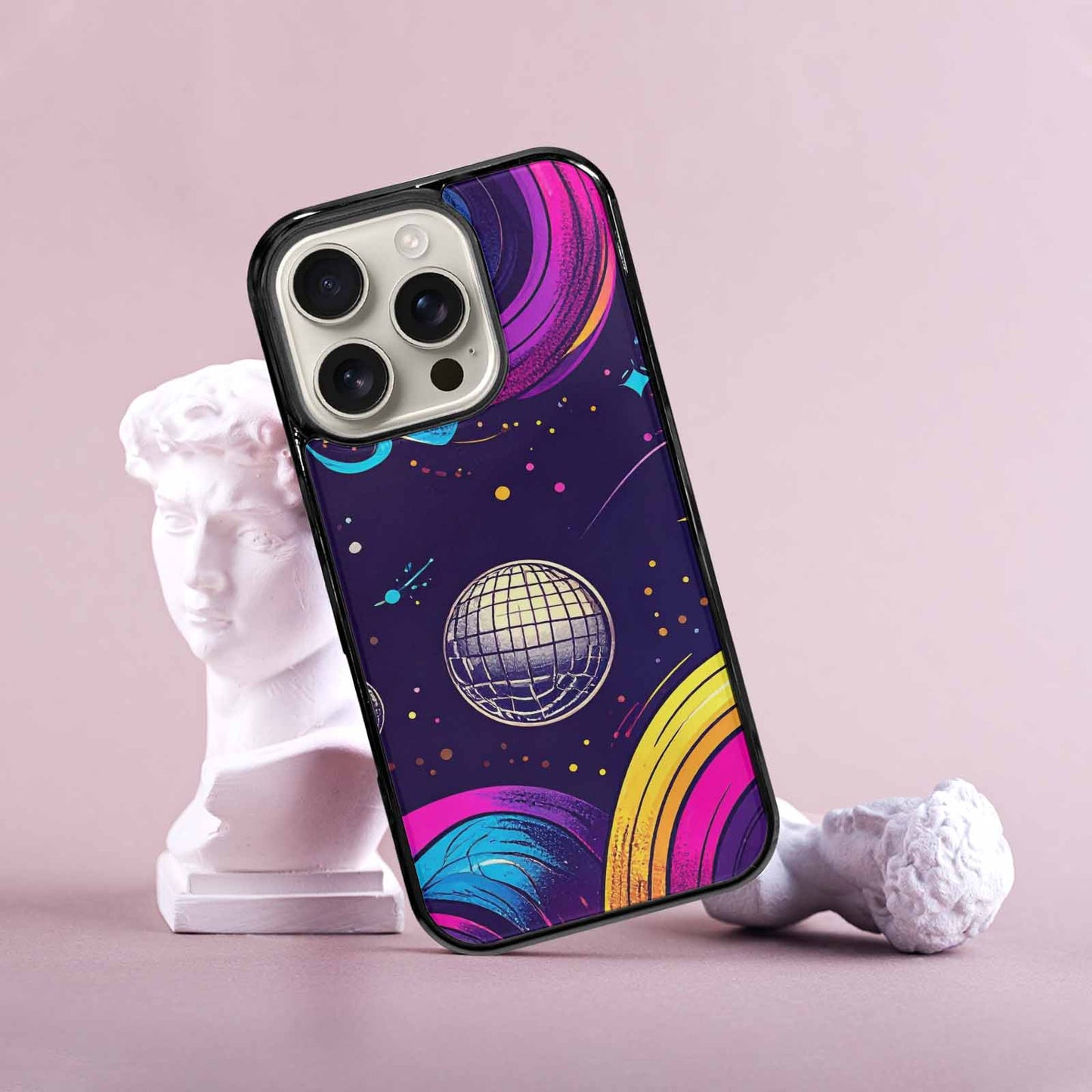 iPhone 16 Pro Case — 1970s Disco Cartoon Art Pattern, Custom Made Phone Cover