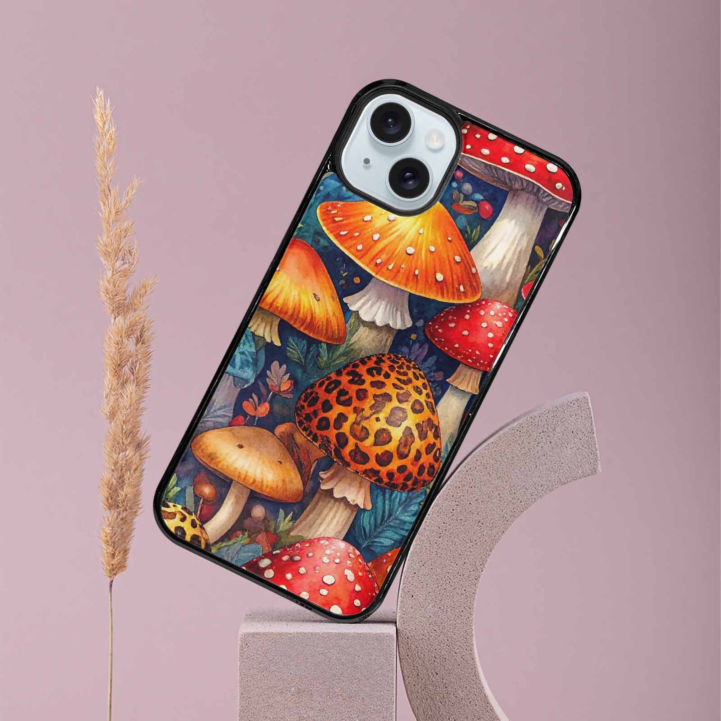 iPhone 15 Plus Case — Mushrooms Pattern Hundreds Of 5r0, Personalized Phone Case
