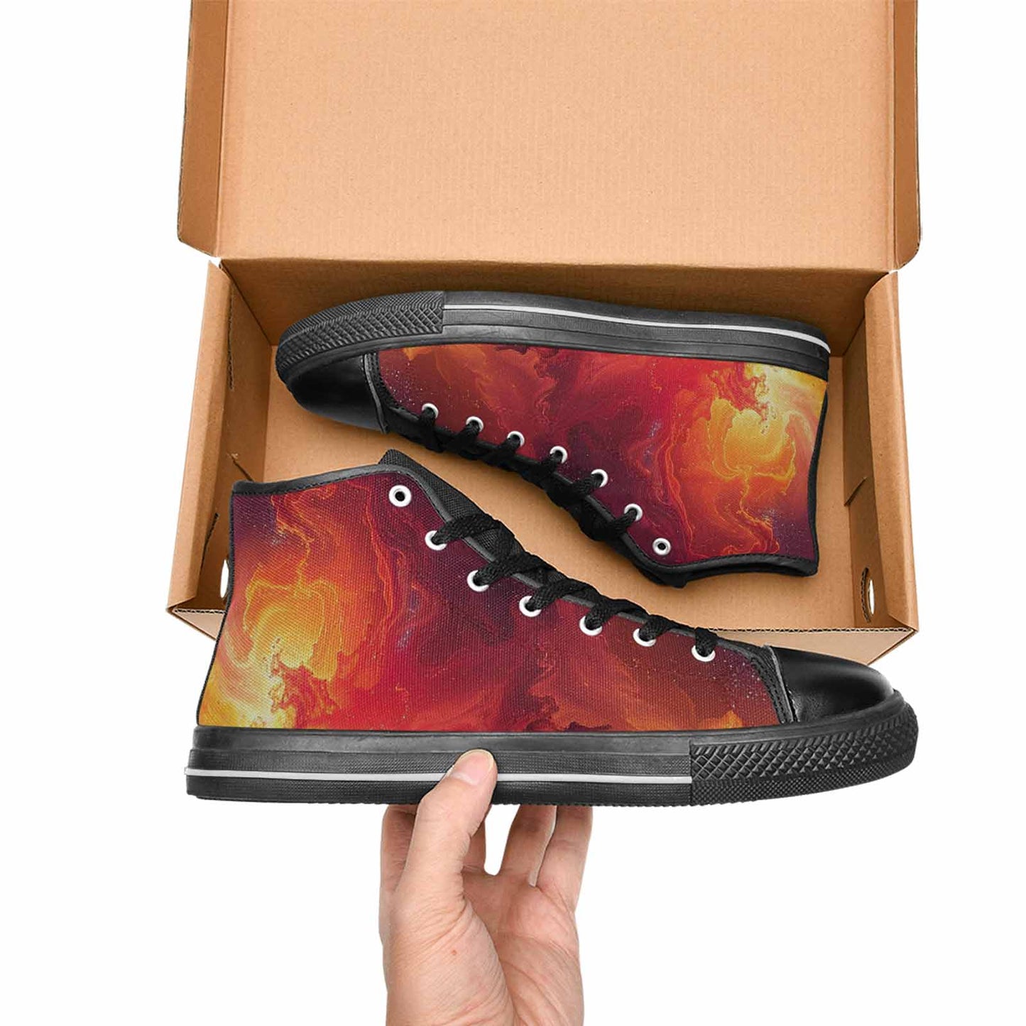 MEN'S Galaxy Art - High Top Canvas Wallpaper Art Shoes