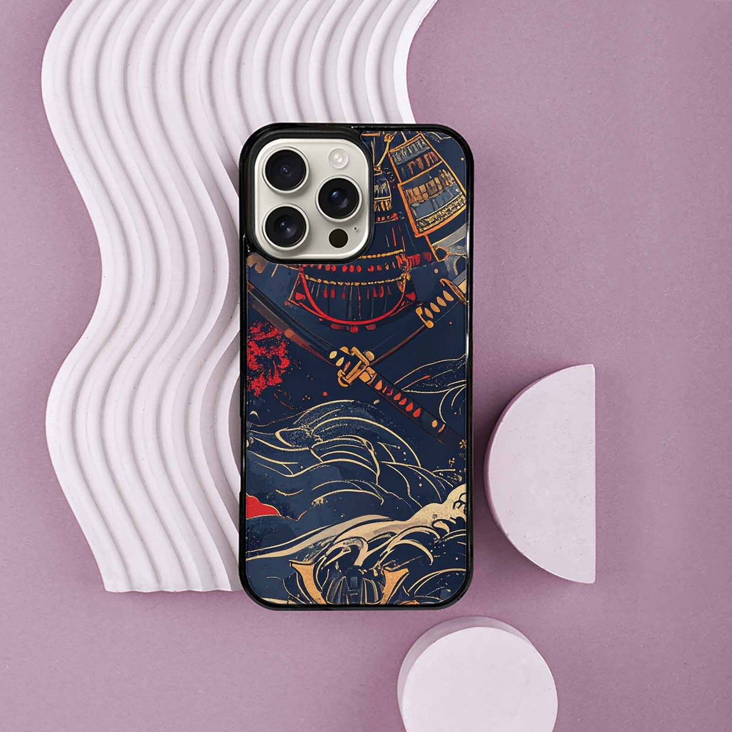 iPhone 16 Pro Max Case — Samurai Art Repeat Pattern, Original Design Phone Case