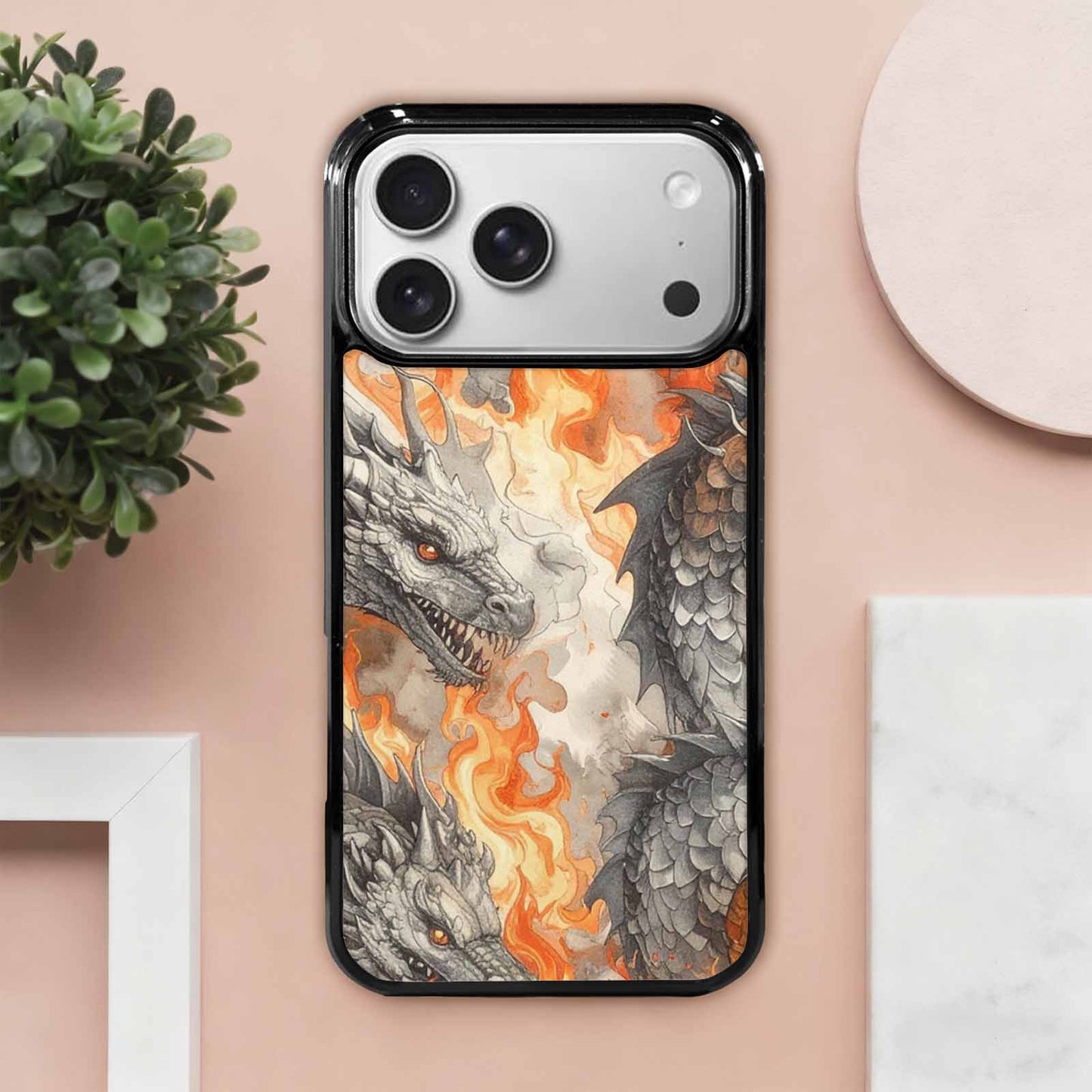 iPhone 17 Pro Max Case — Retro Dragons Flame Retro Vintage, Original Design Phone Case