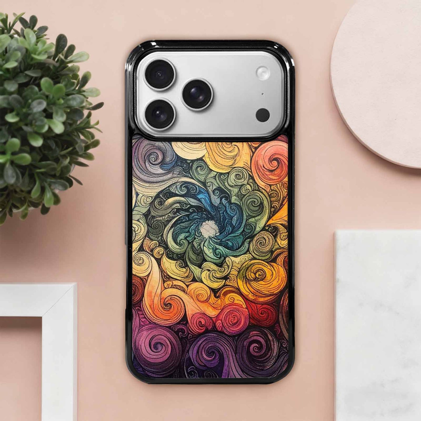 iPhone 17 Pro Max Case — Tie Dye Swirls (black Tie Dye, Custom Phone Case