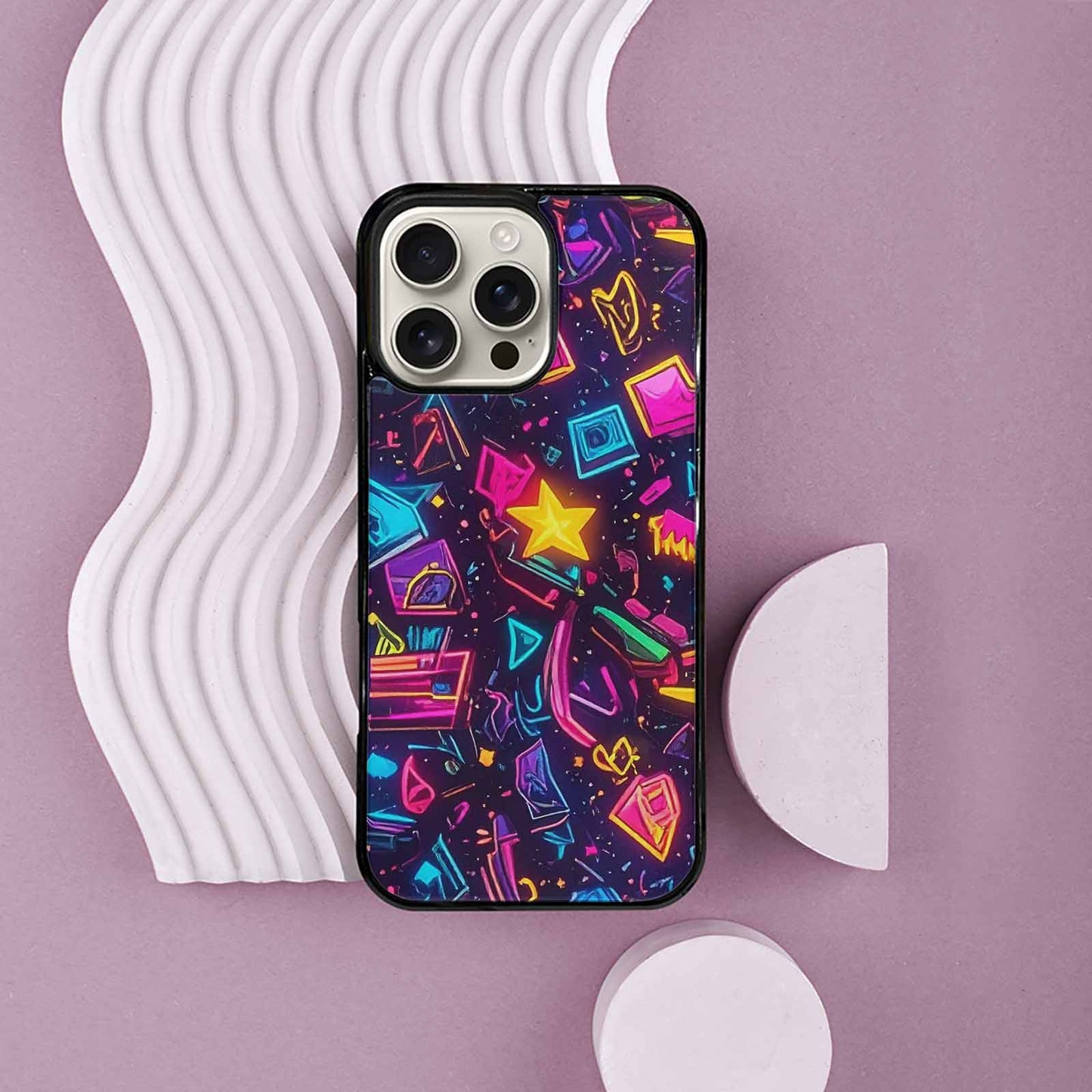 iPhone 16 Pro Max Case — 80s Retro Motif 80s Retro Motifs, Custom Made Phone Cover