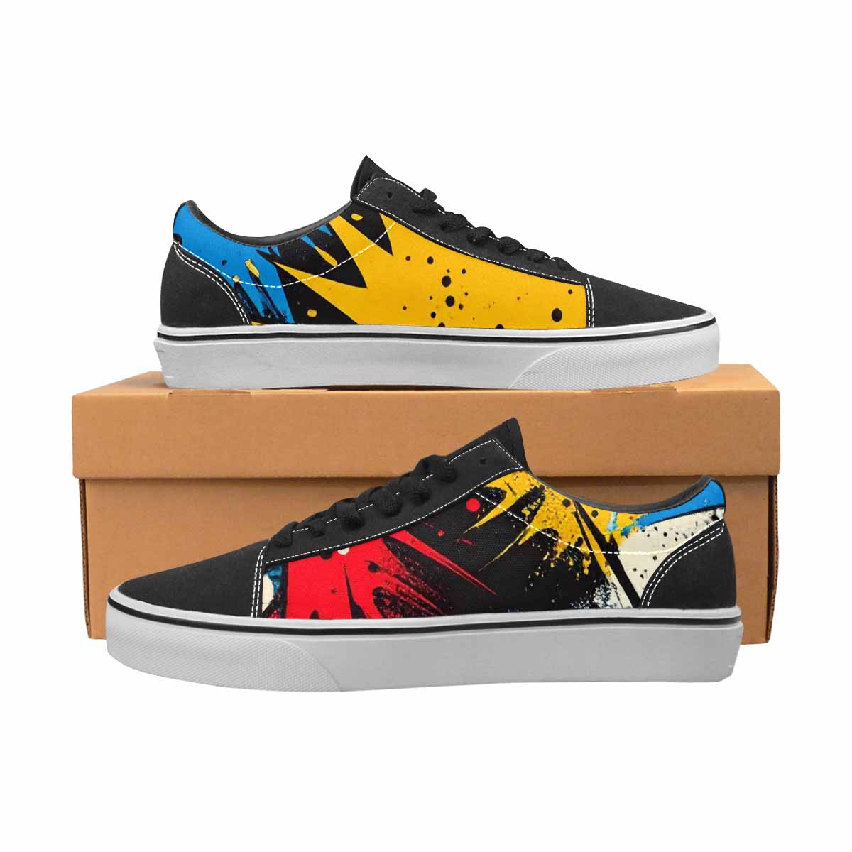 WOMEN'S Comic Book Halftone Canvas Lace-Up Dark Academia Sneakers