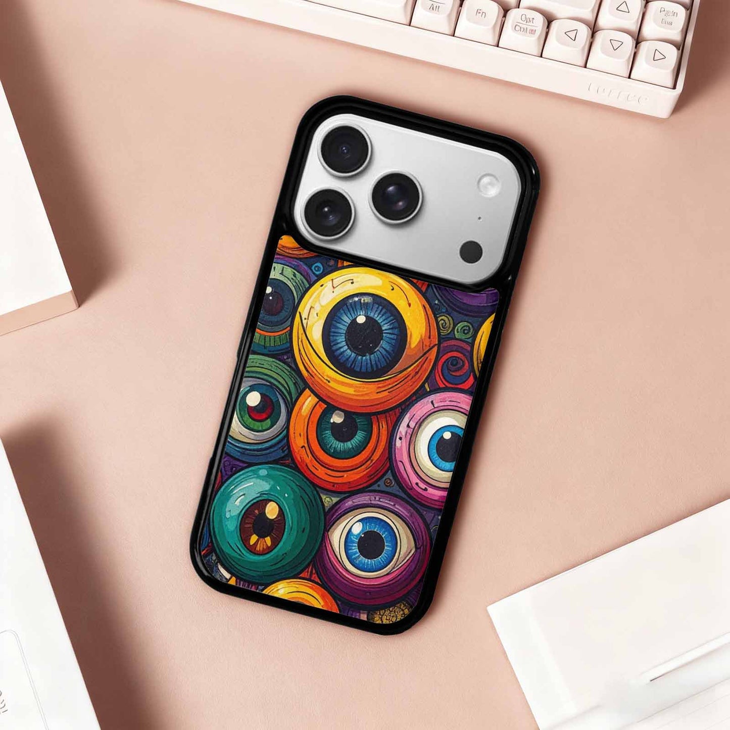 iPhone 17 Pro Case — Seamless Tileable Pattern Of Overlapping Cartoon, Original Design Phone Case