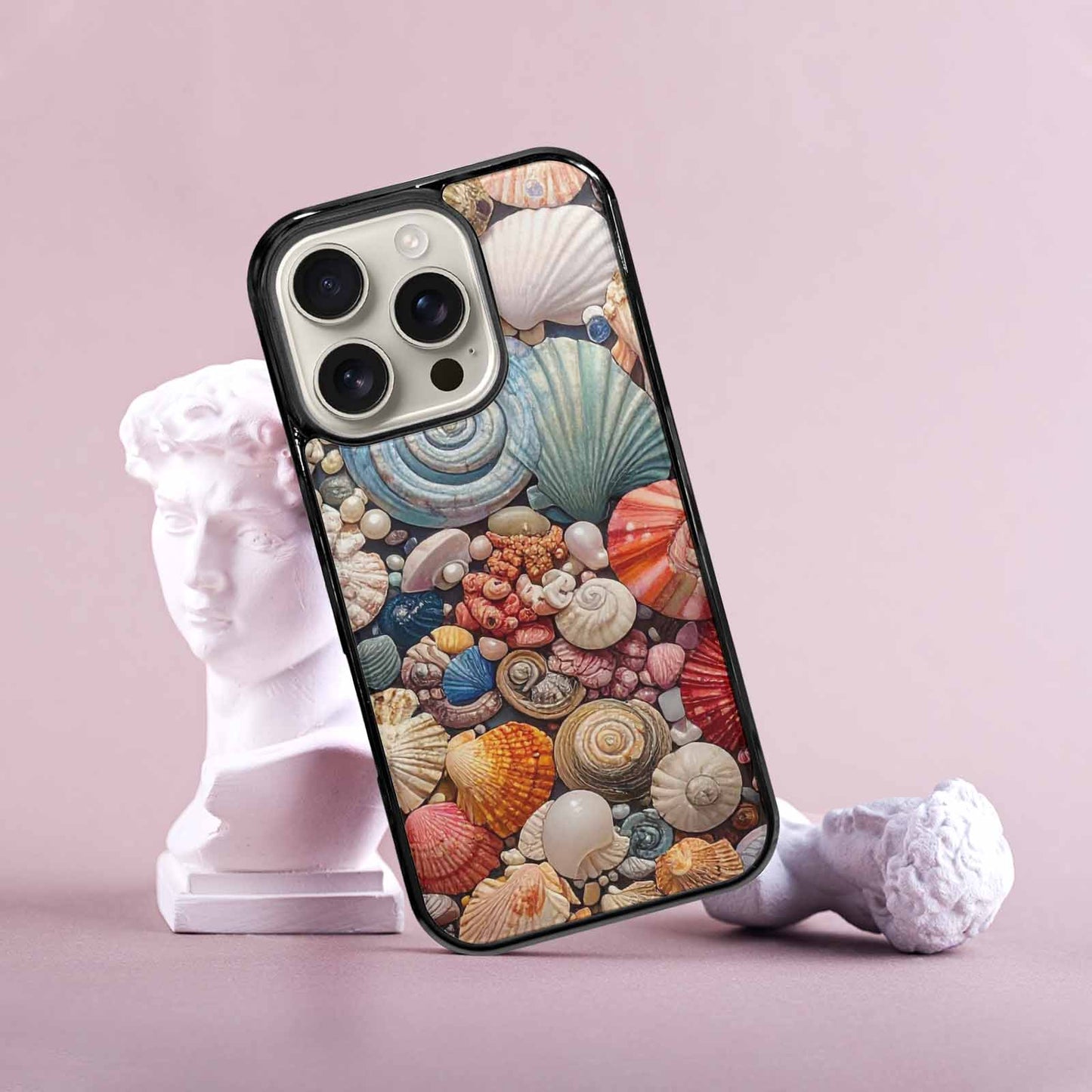 iPhone 16 Pro Case — Seashell Collage Seashell Collage Pattern Hundreds, Custom Print Case Cover