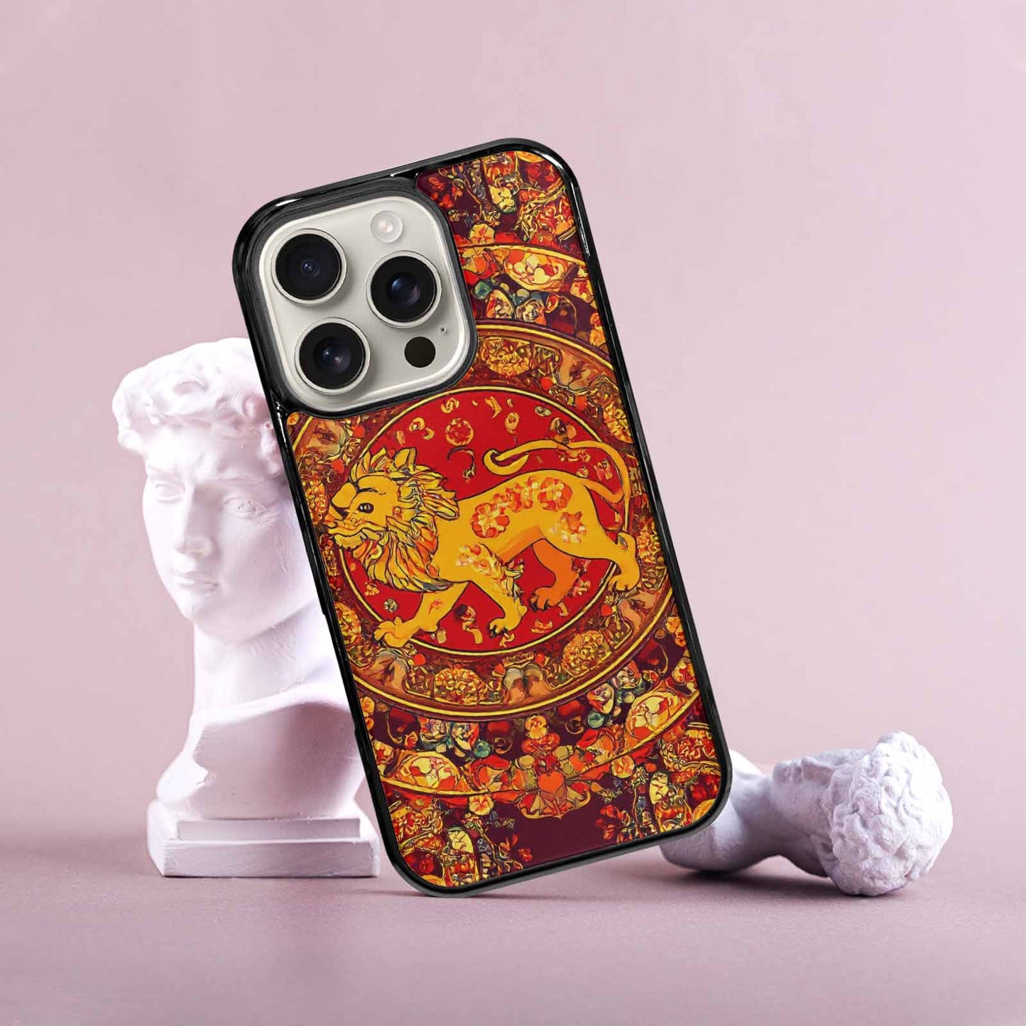 iPhone 16 Pro Case — Mandala Lions Art Seamless Pattern Vibrant, Custom Print Case Cover