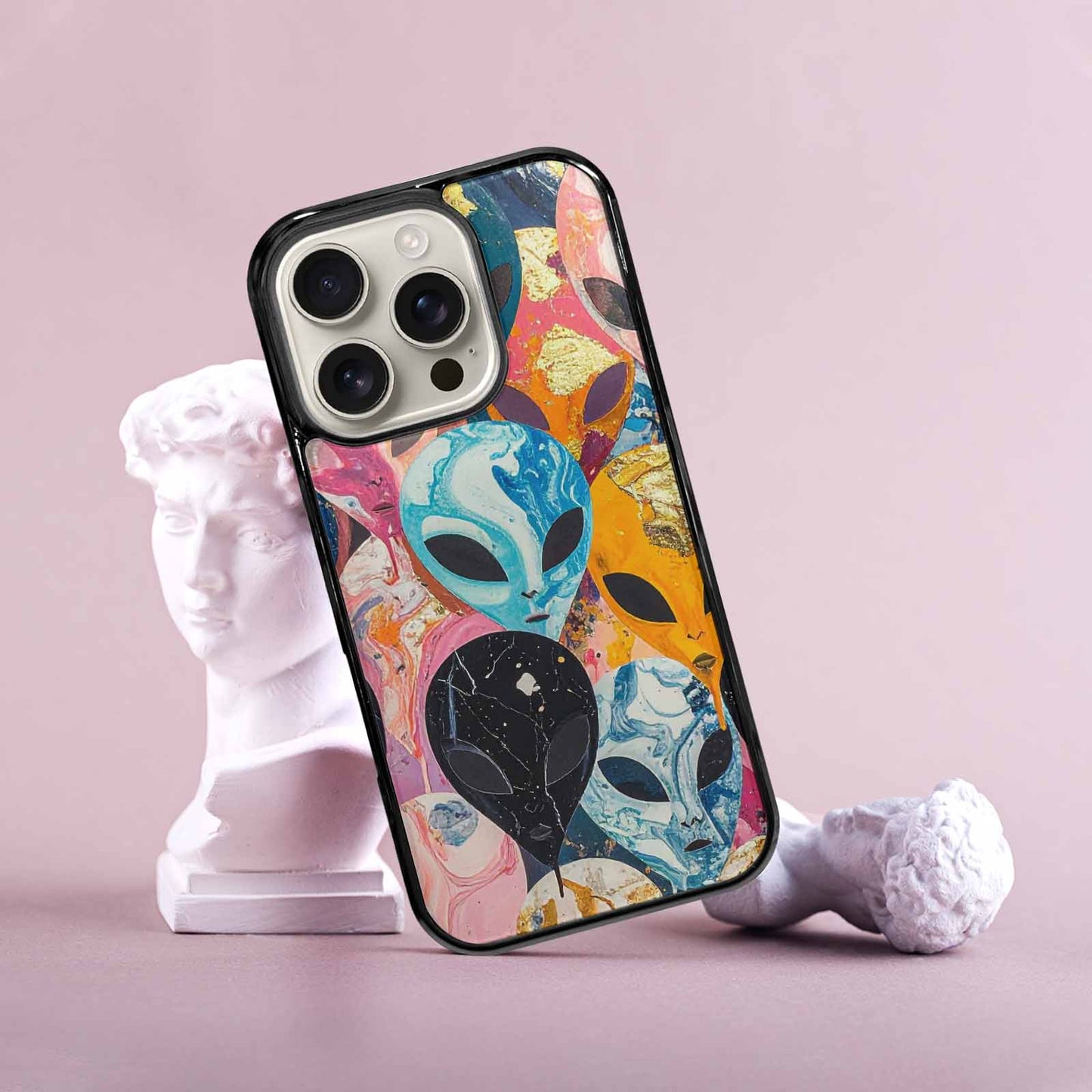 iPhone 16 Pro Case — Aliens Marblealiens Pattern Doe, Original Design Phone Case