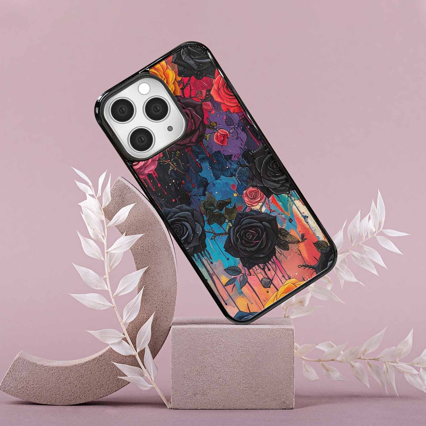 iPhone 15 Pro Max Case — Gothic Rose Gothic Roses Pattern Hundreds, Custom Phone Case