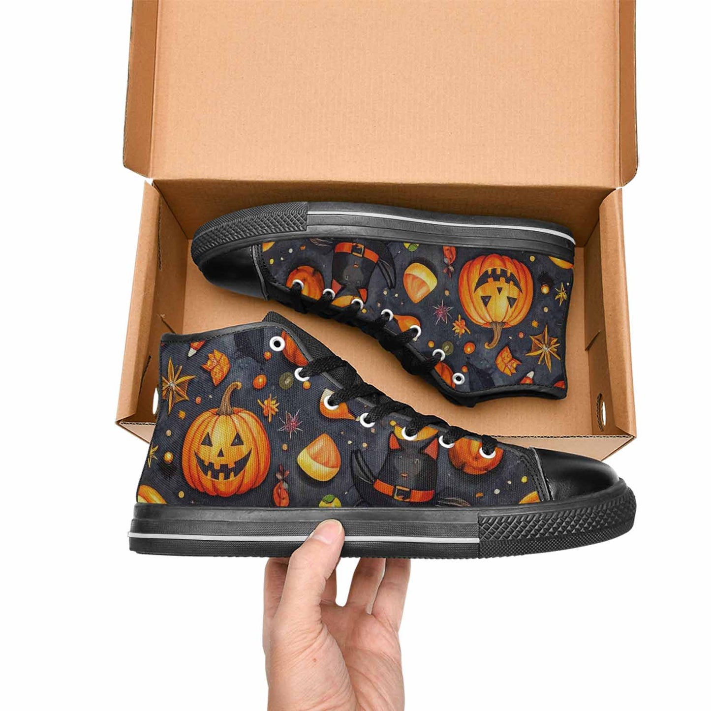 WOMEN'S Halloween High Top Canvas Grunge Sneakers