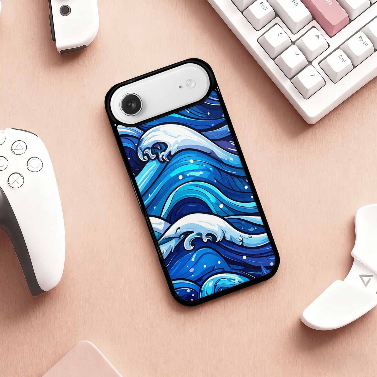 iPhone 17 Air Case — Glossy Winter Wave Seamless Cartoon Cute, Personalized Phone Case