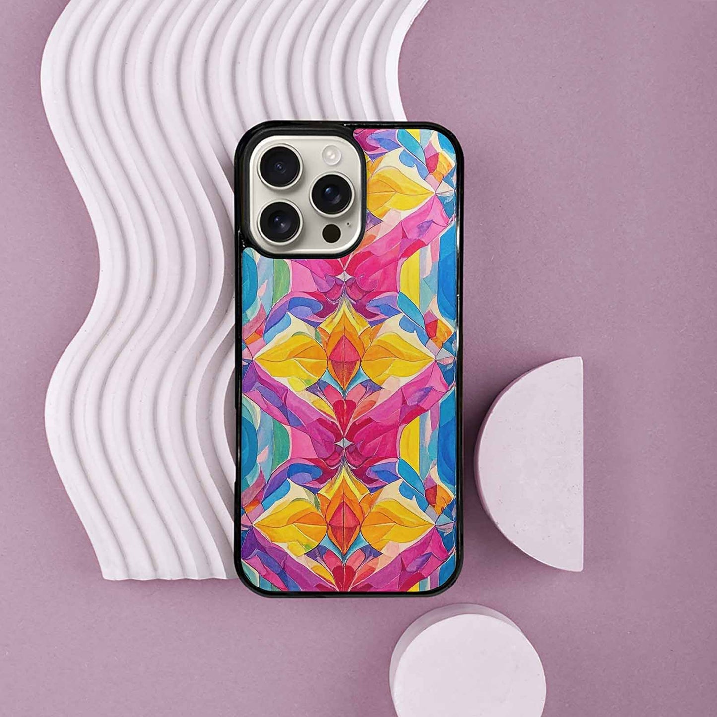 iPhone 16 Pro Max Case — Pansexual Flag Color Theme Small Rainbow, Custom Made Phone Cover