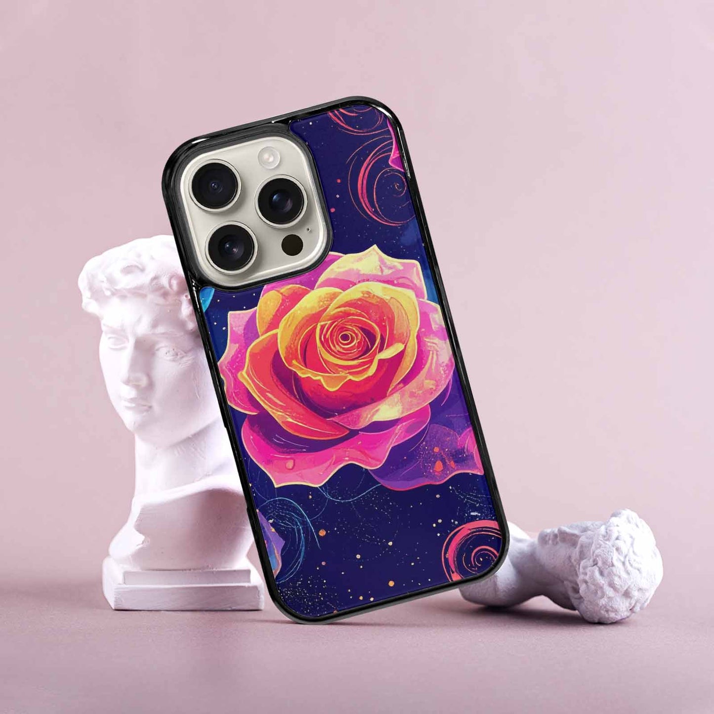iPhone 16 Pro Case — Rose Galaxy Art Seamless Pattern Vibrant, Custom Phone Case
