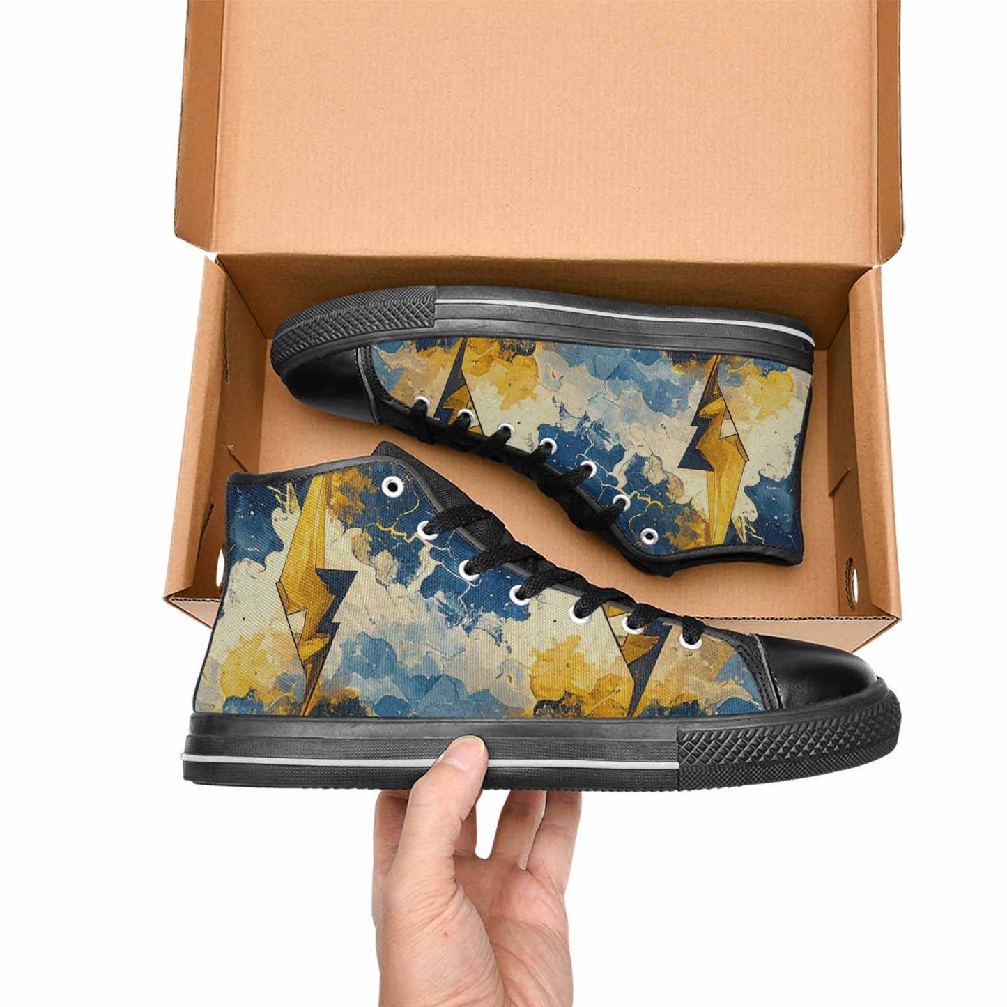 MEN'S Lightning Bolt High Top Canvas Aesthetic Custom Shoes