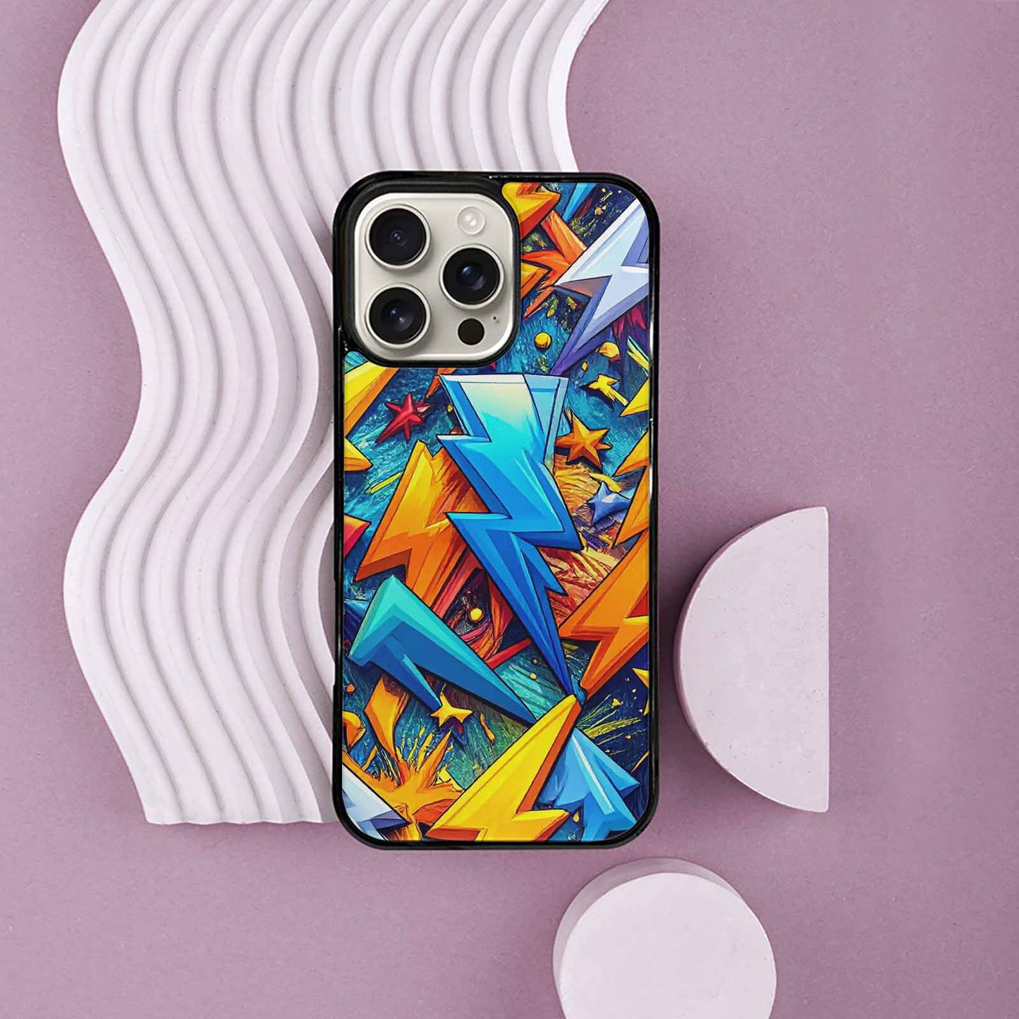 iPhone 16 Pro Max Case — Lightning Bolt Storm Pattern Hundreds Of, Original Design Phone Case