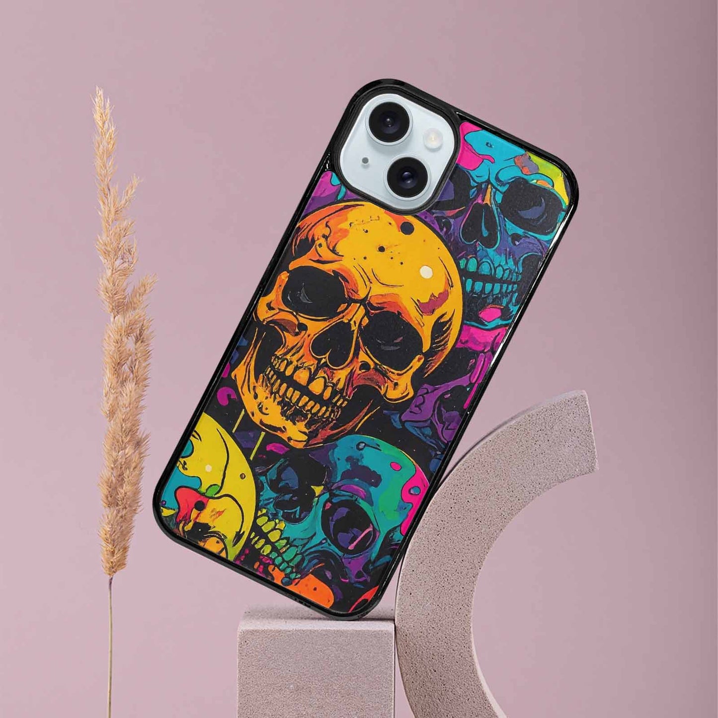 iPhone 15 Plus Case — 1000s Of Skulls Digital Camo Drip, Custom Print Case Cover