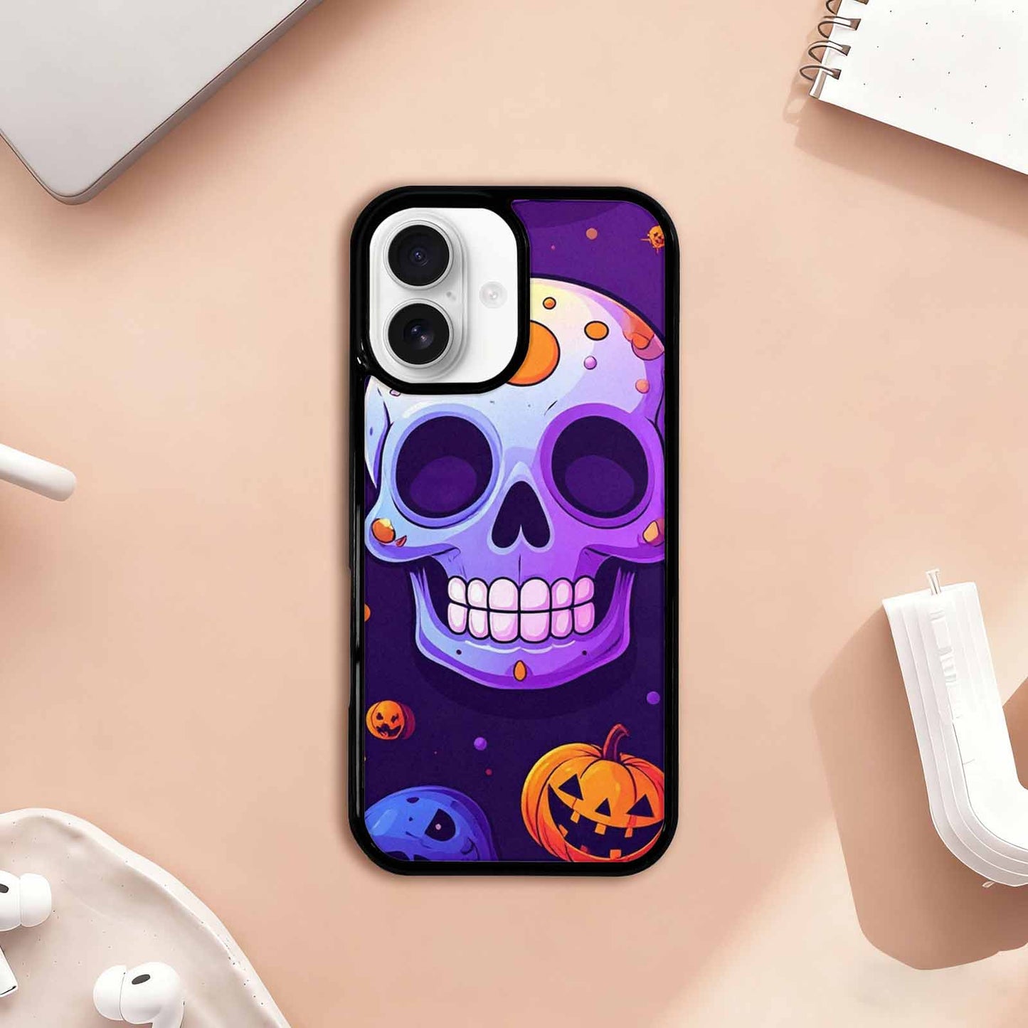 iPhone 17 Case — Halloween Skull Cartoon Art Gothic Skulls, Customized Protective Case