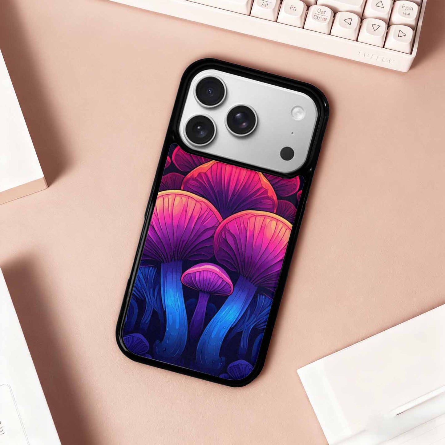 iPhone 17 Pro Case — Psychedelic Mushroom Cartoon Pattern Cartoon Cute, Custom Print Case Cover