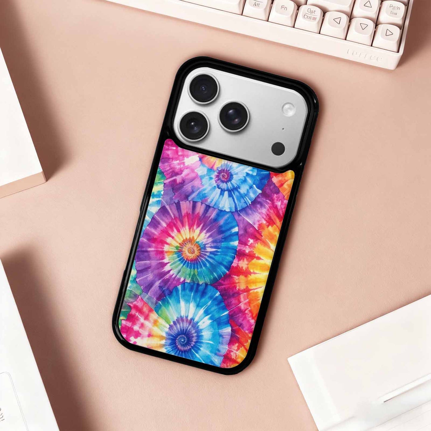 iPhone 17 Pro Case — Small Tie Dye Swirl Pattern Tie, Custom Made Phone Cover