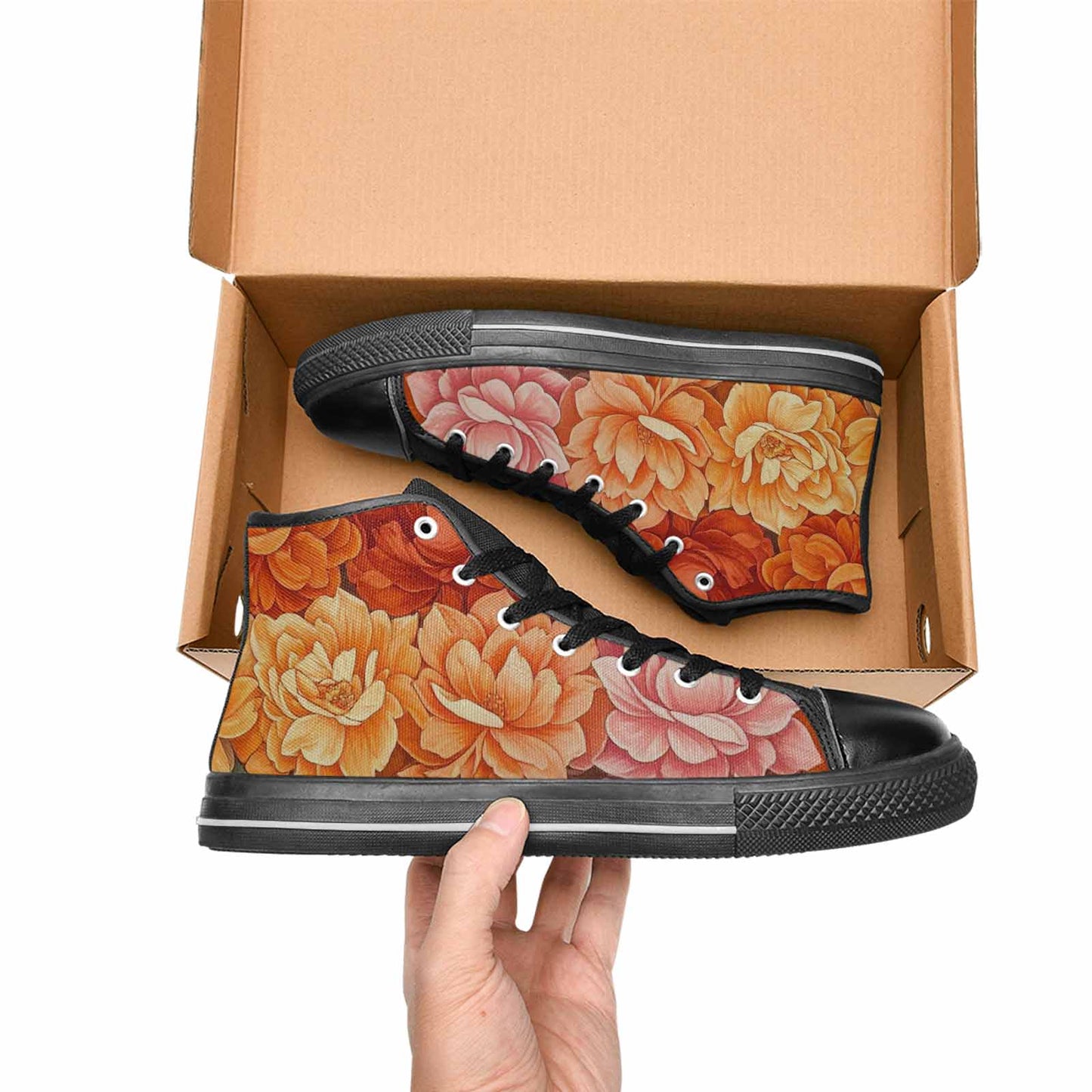 MEN'S Lesbian Flag Color High Top Canvas Y2K Custom Shoes