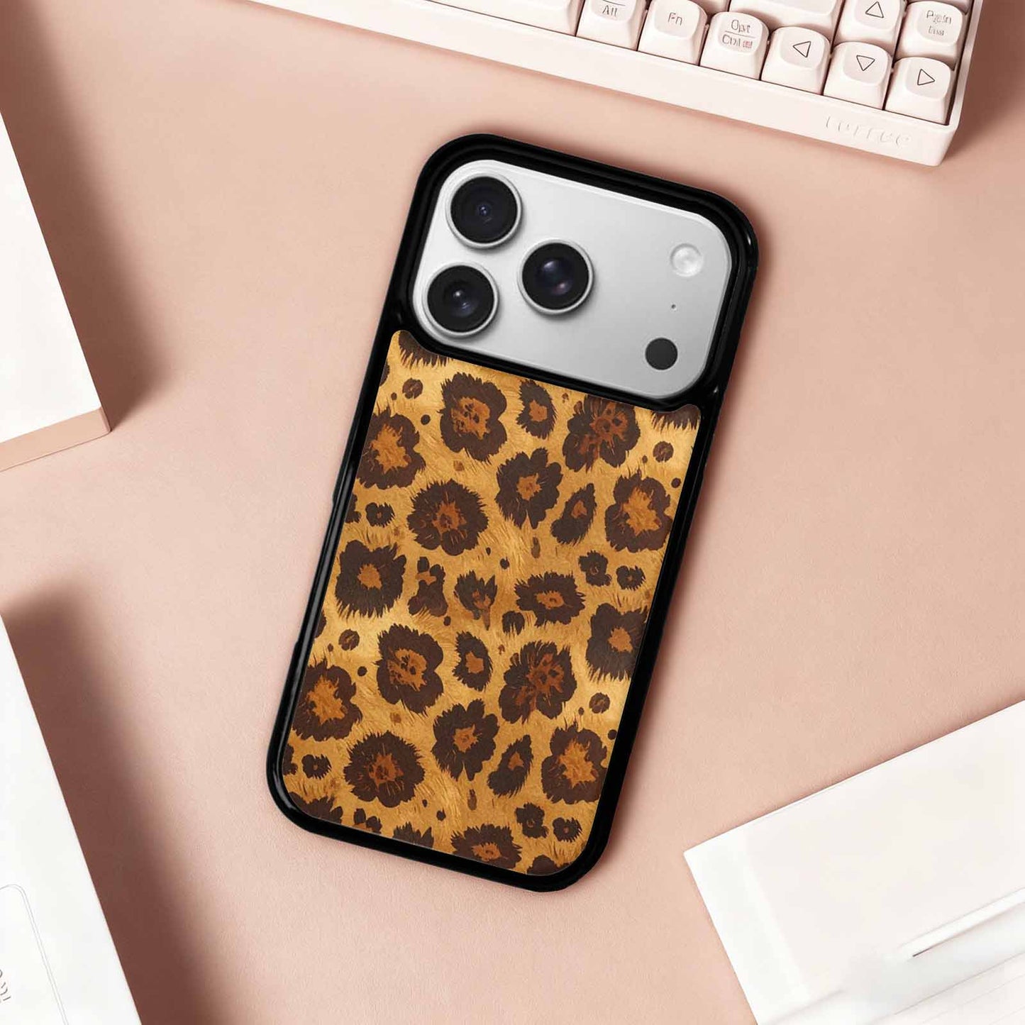 iPhone 17 Pro Case — Classic Leopard Print Warm Golden Animal, Original Design Phone Case