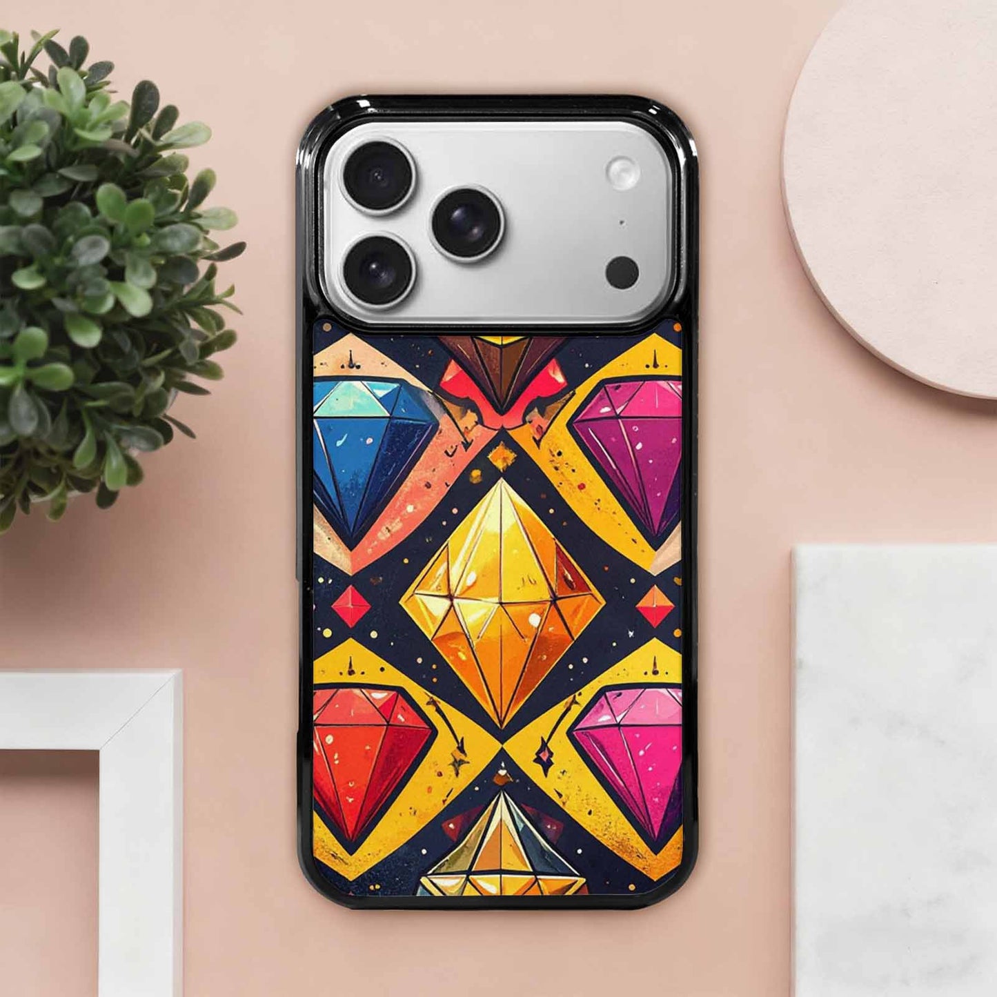 iPhone 17 Pro Max Case — Vintage Summer Diamond Retro Vintage, Custom Print Case Cover