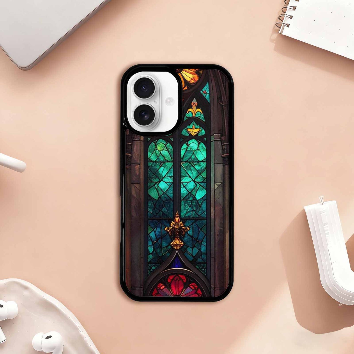 iPhone 17 Case — Stained Glass Cathedral Original Art, Custom Art Phone Cover
