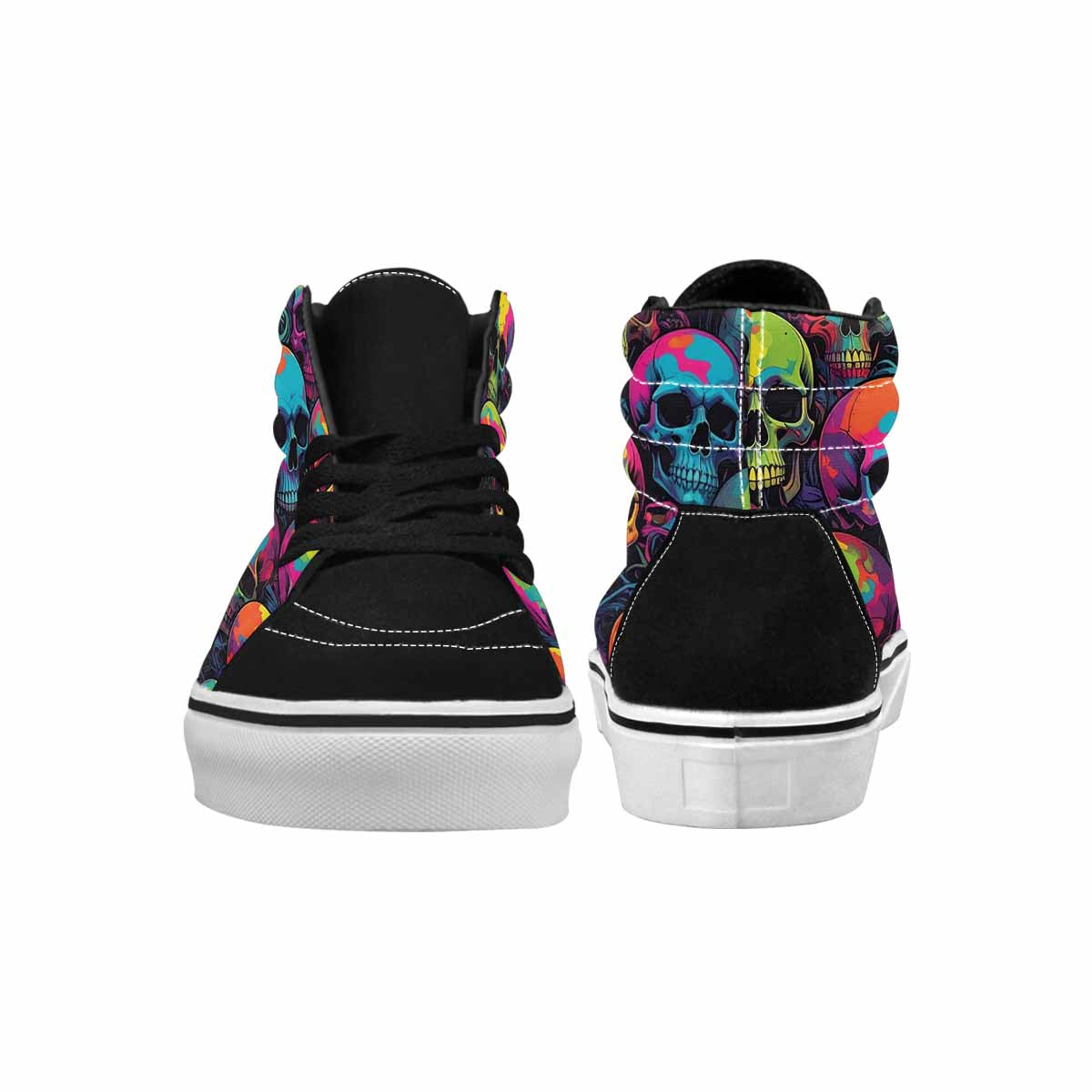 MEN'S 1000s Skulls Neon Camo High Top Canvas Aesthetic Custom Shoes