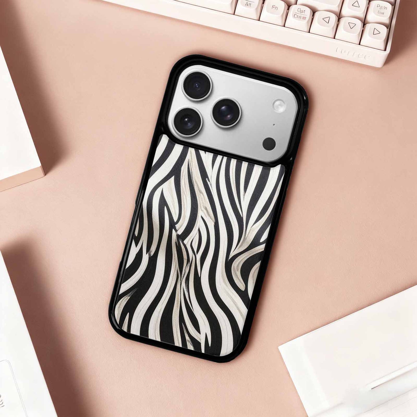 iPhone 17 Pro Case — Modern Zebra Stripe Print Crisp Animal, Custom Print Case Cover