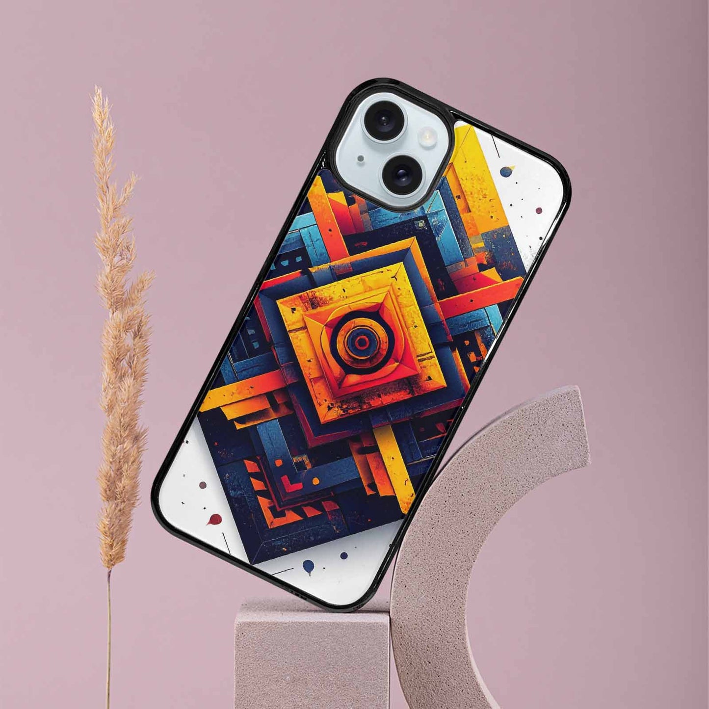 iPhone 15 Plus Case — Urban Tribal Tessellation, Custom Printed Phone Case