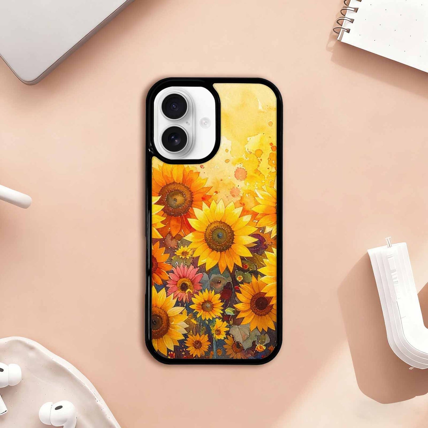 iPhone 17 Case — Full Color Vibrant Sunflower Floral, Custom Phone Case