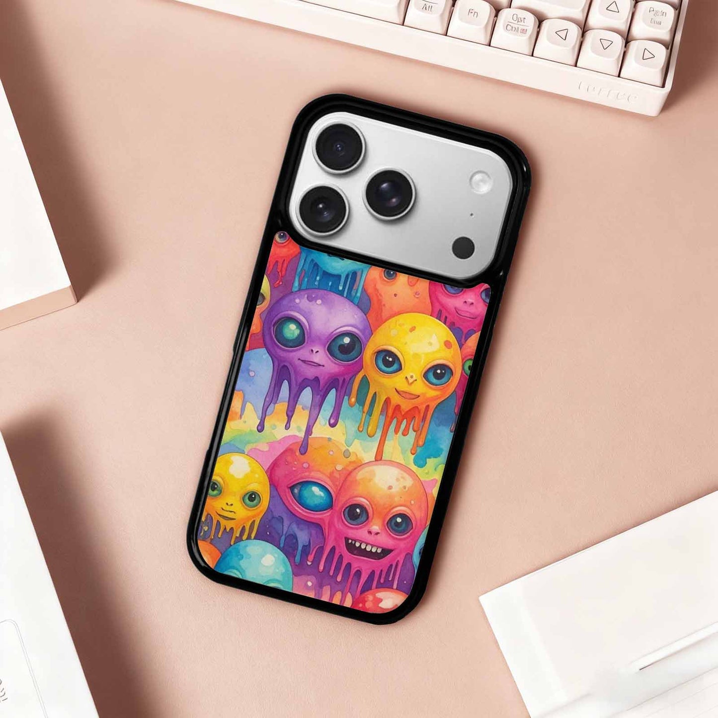 iPhone 17 Pro Case — Aliens Tie Dyemelting Aliens P Tie, Custom Made Phone Cover
