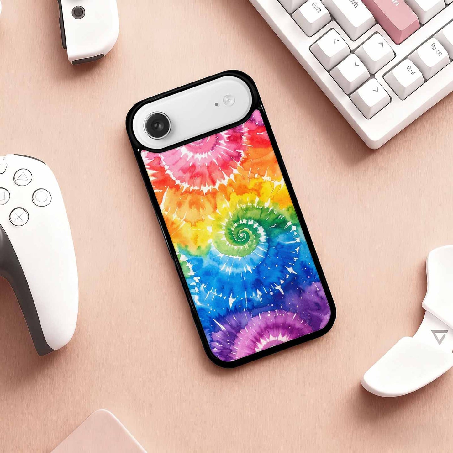 iPhone 17 Air Case — Tie Dye Spiral Rainbow Blended Tie, Unique Phone Case Design
