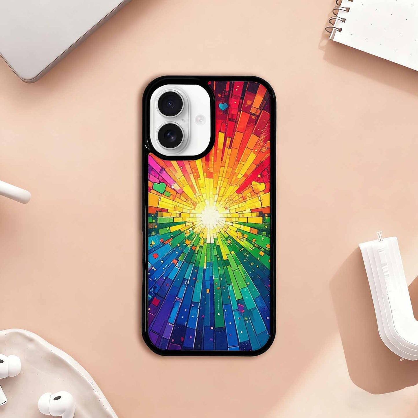 iPhone 17 Case — Pixel Art Bit Burst Original Art, Original Design Phone Case