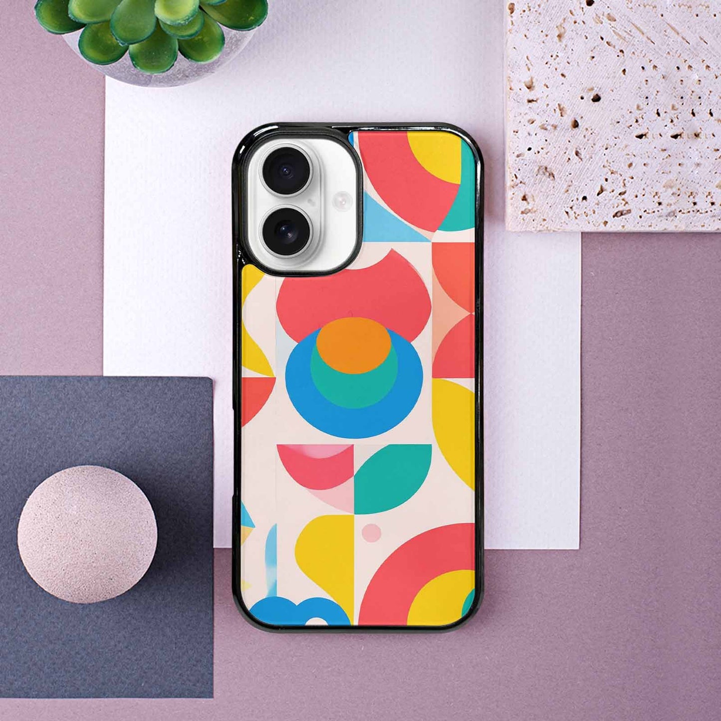 iPhone 16 Case — 1960s Mod Cartoon Art Pattern, Unique Phone Case Design