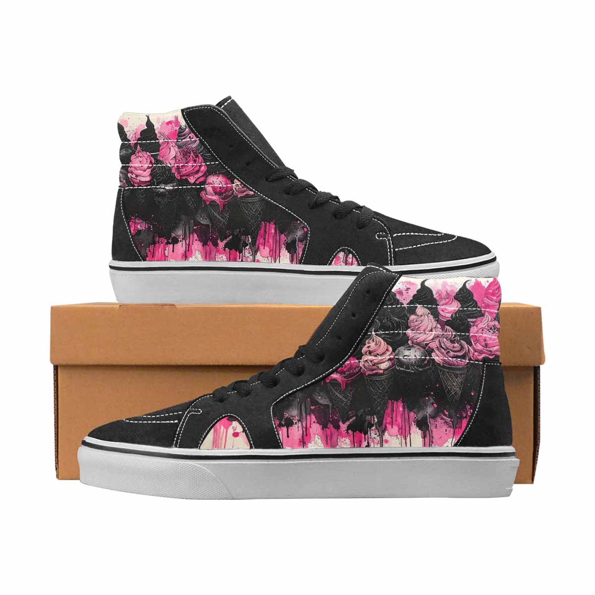 WOMEN'S Ice Cream Red Ink Motif Motifs 1 Ferion