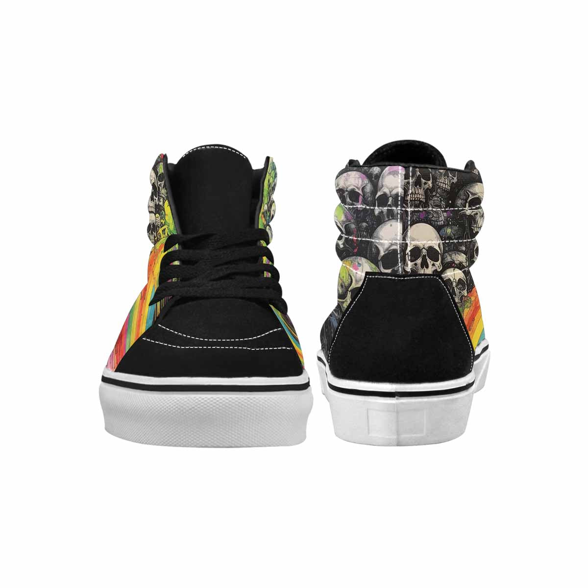 MEN'S Rainbow From Skull S High Top Canvas Wallpaper Art Custom Sneakers