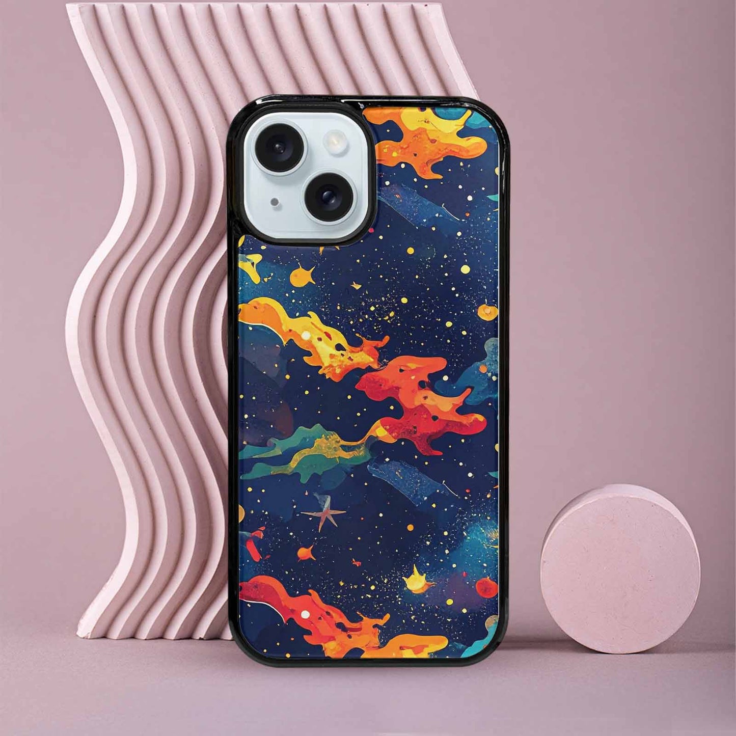 iPhone 15 Case — Cosmic Camo Harmony, Custom Print Case Cover