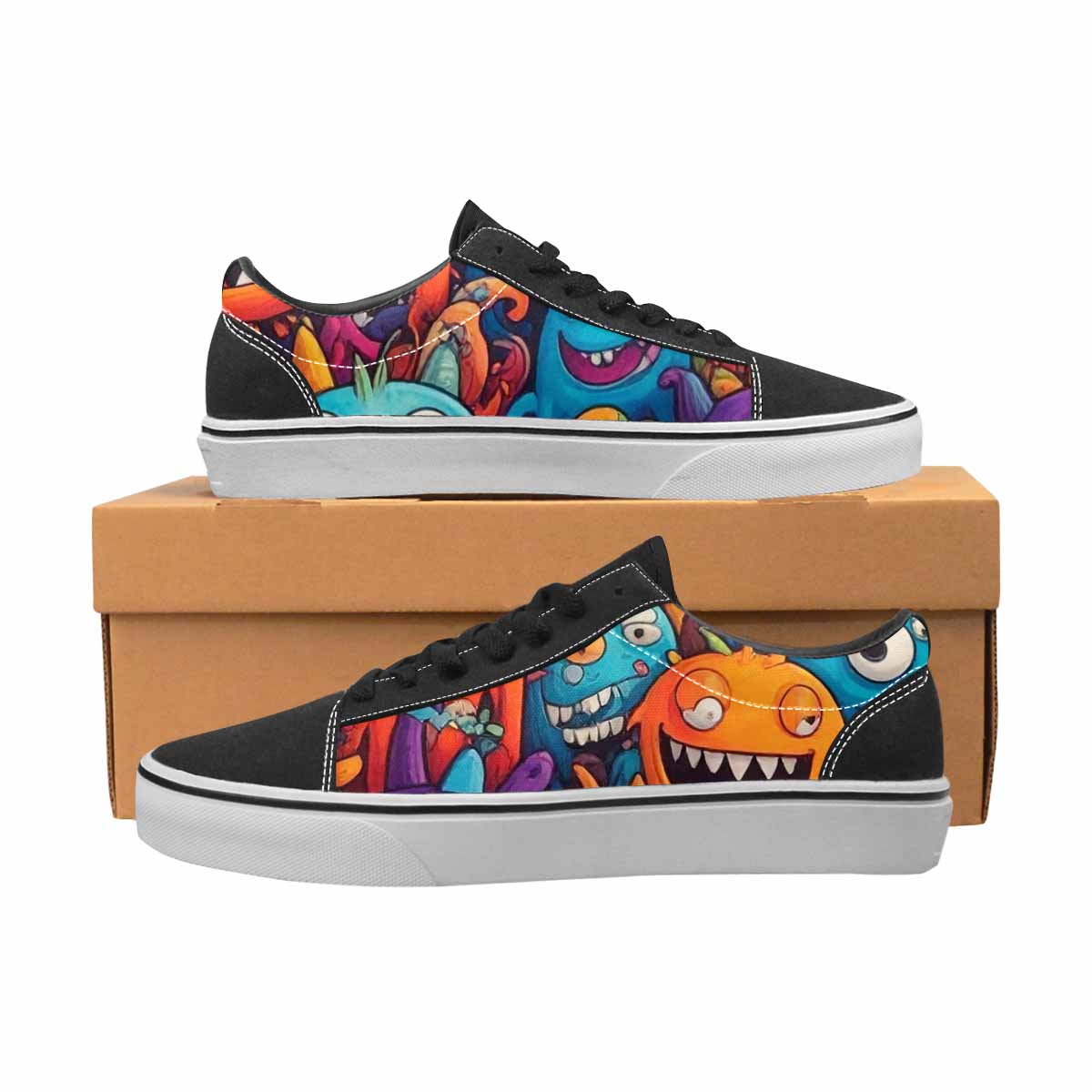 WOMEN'S Monsters (general) Lace-Up Canvas Surreal Custom Shoes