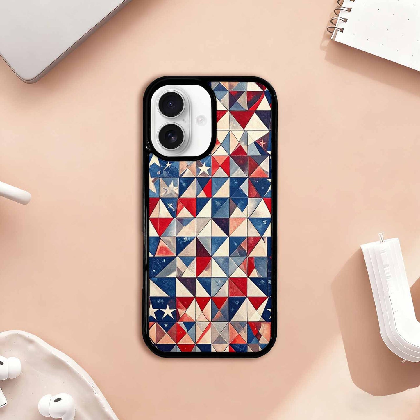 iPhone 17 Case — Small American Flag Stars Galaxy Space, Unique Phone Case Design