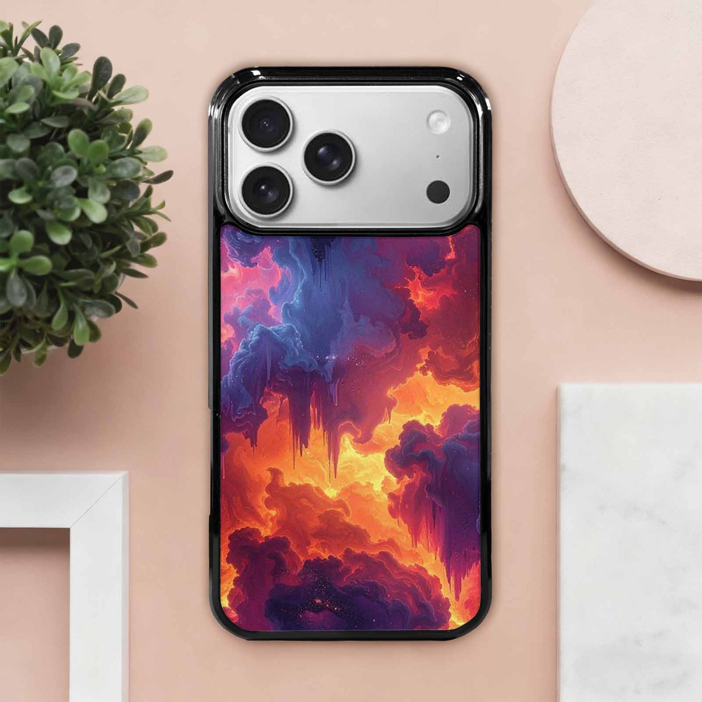 iPhone 17 Pro Max Case — Seamless Tileable Pattern Of Galaxy Space, Custom Printed Phone Case