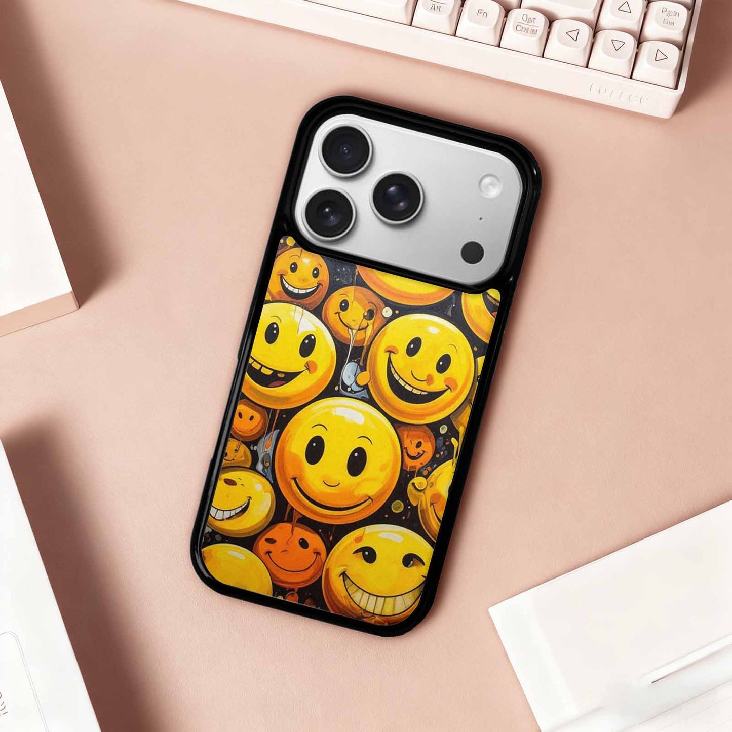 iPhone 17 Pro Case — Melting Moon Smiley Yellow Version Original, Customized Protective Case