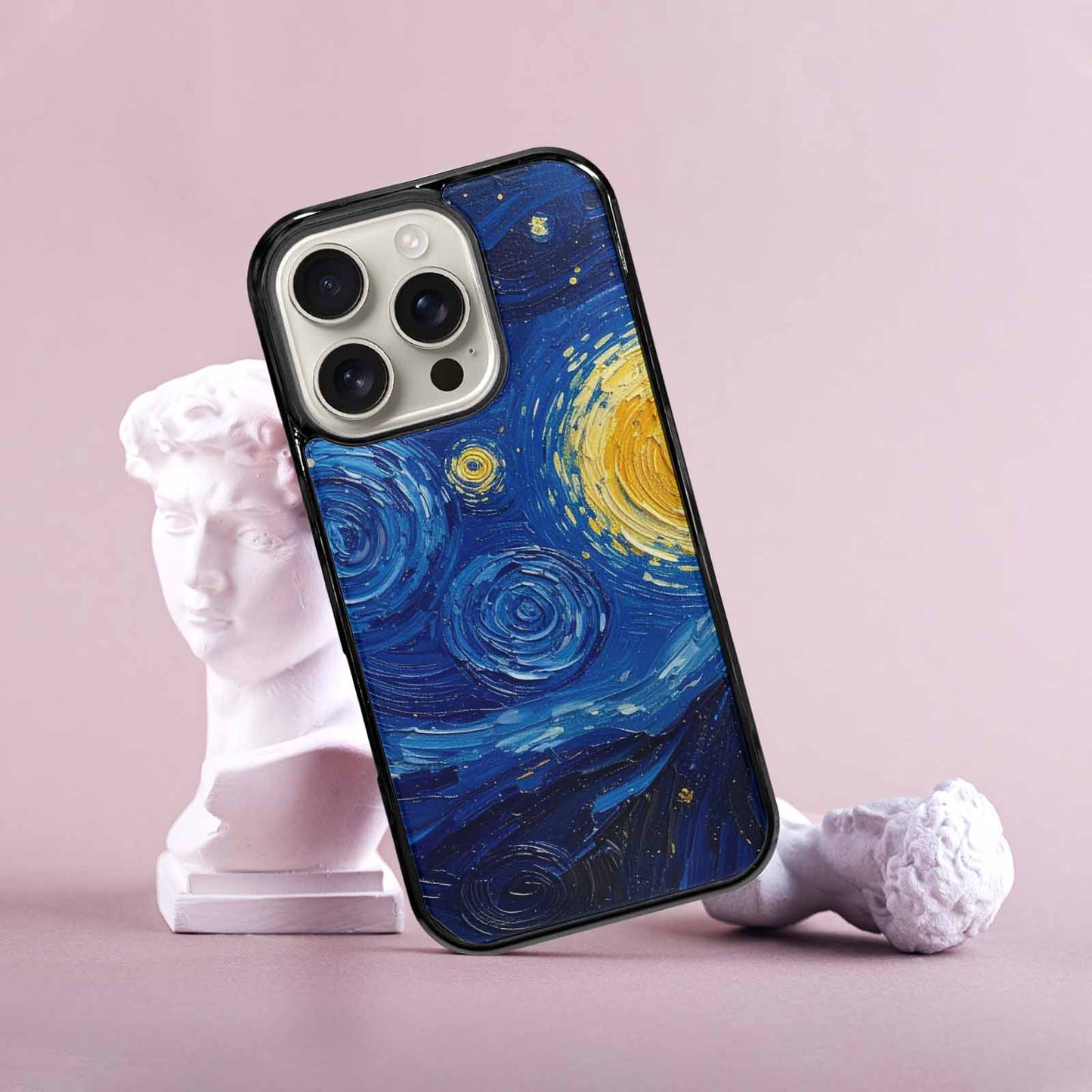 iPhone 16 Pro Case — Swirling Deep Blue Night Sky Filled, Custom Print Case Cover