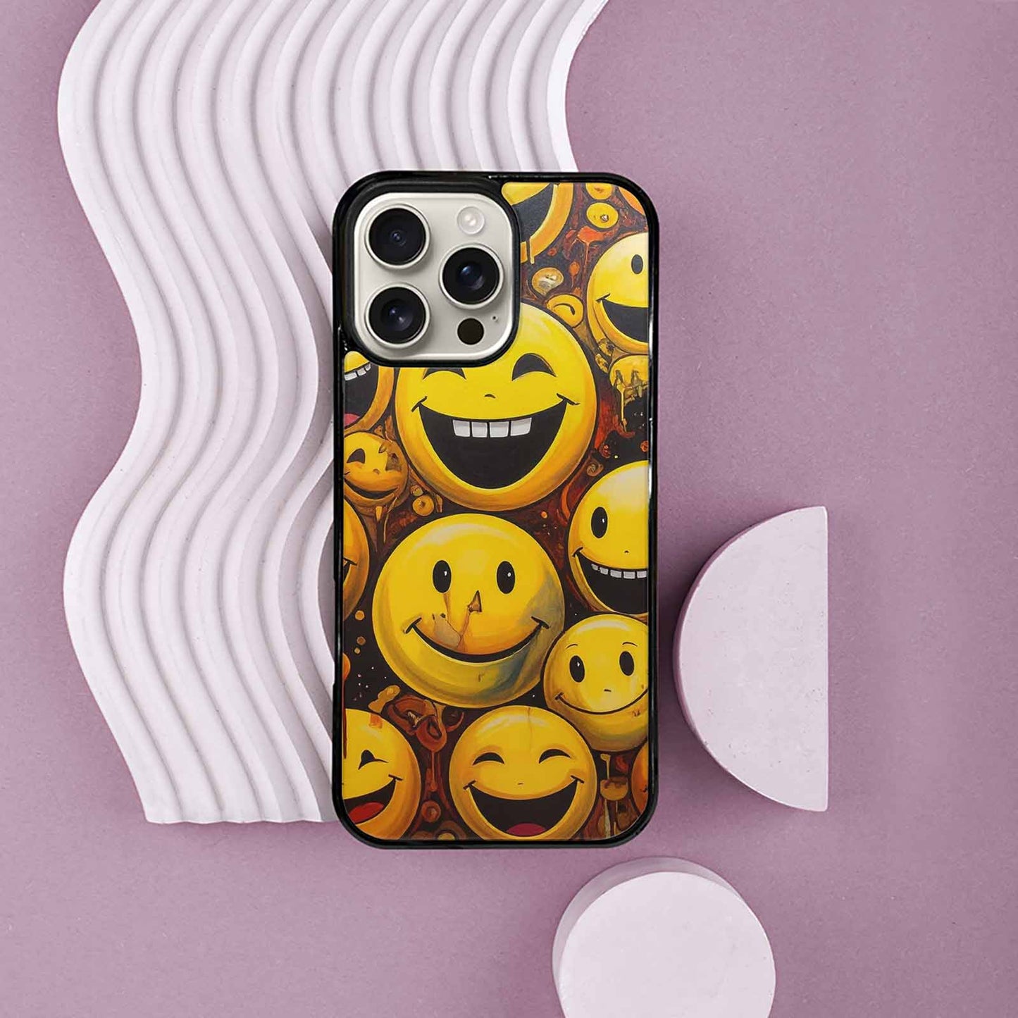 iPhone 16 Pro Max Case — Melting Moon Smiley Red Splatt Ipd, Customized Protective Case