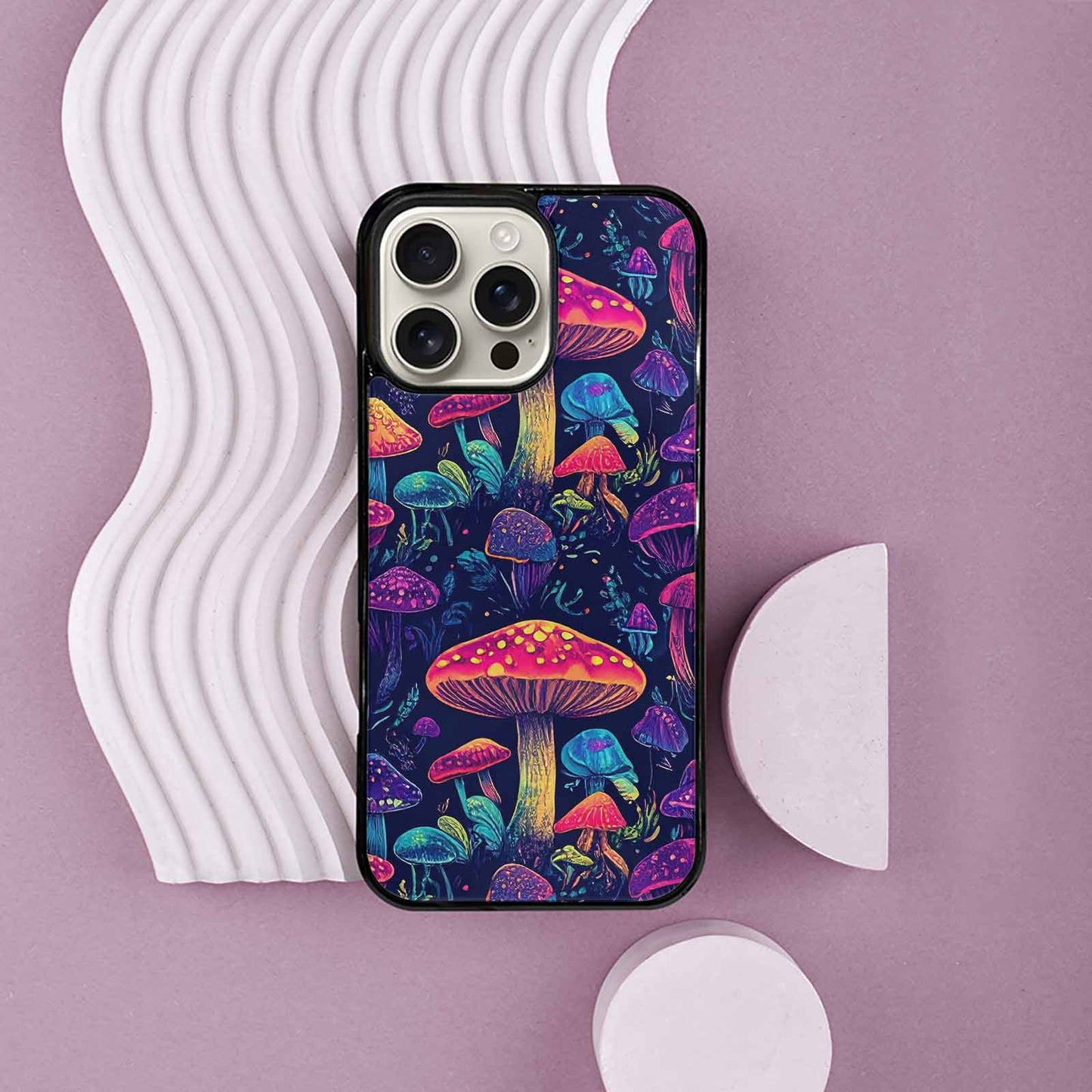 iPhone 16 Pro Max Case — Psychedelic Mushroom Custom Personalized Phone Cover, Customized Protective Case
