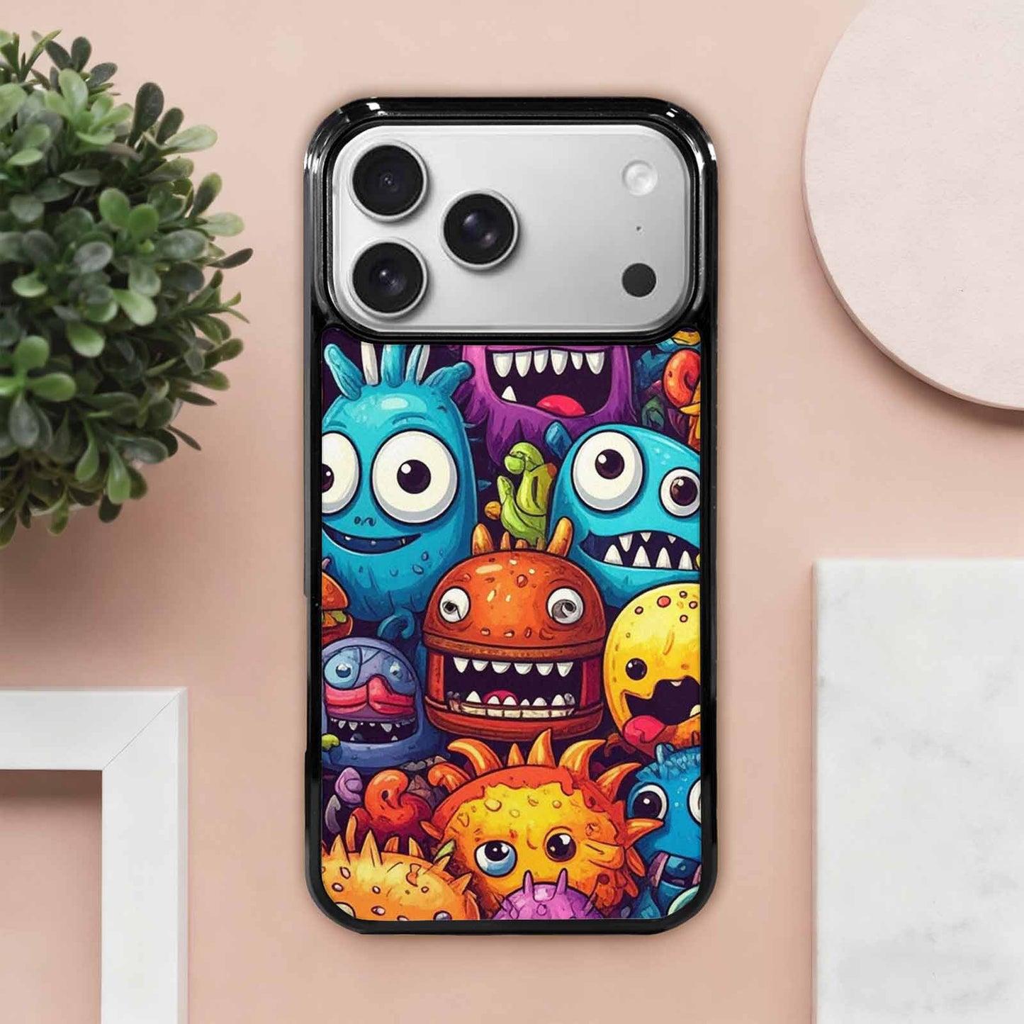 iPhone 17 Pro Max Case — Small Cartoon Monster Character Cartoon Cute, Custom Designed Case Cover