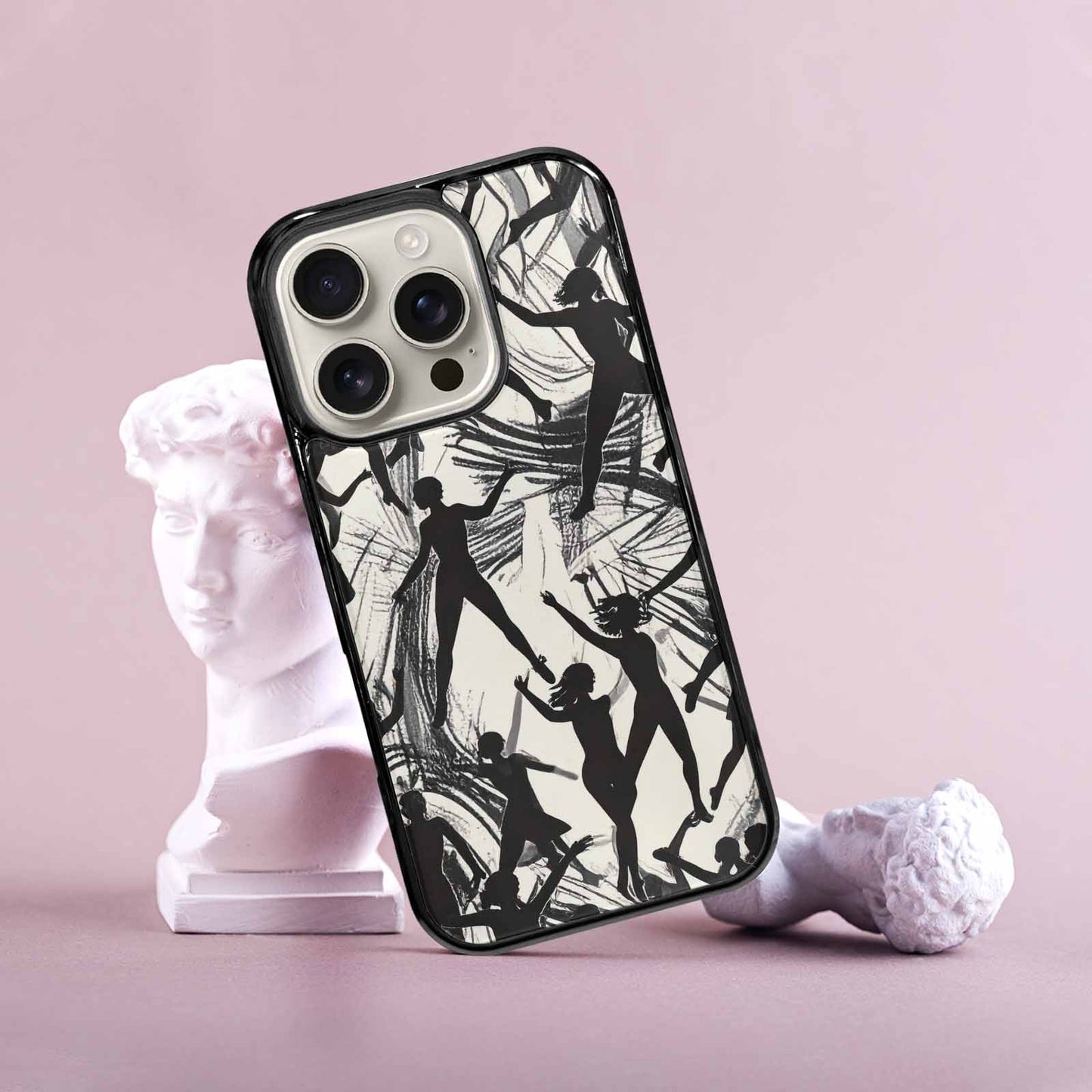 iPhone 16 Pro Case — Bold Dancing Figure Line Art Pattern, Original Design Phone Case